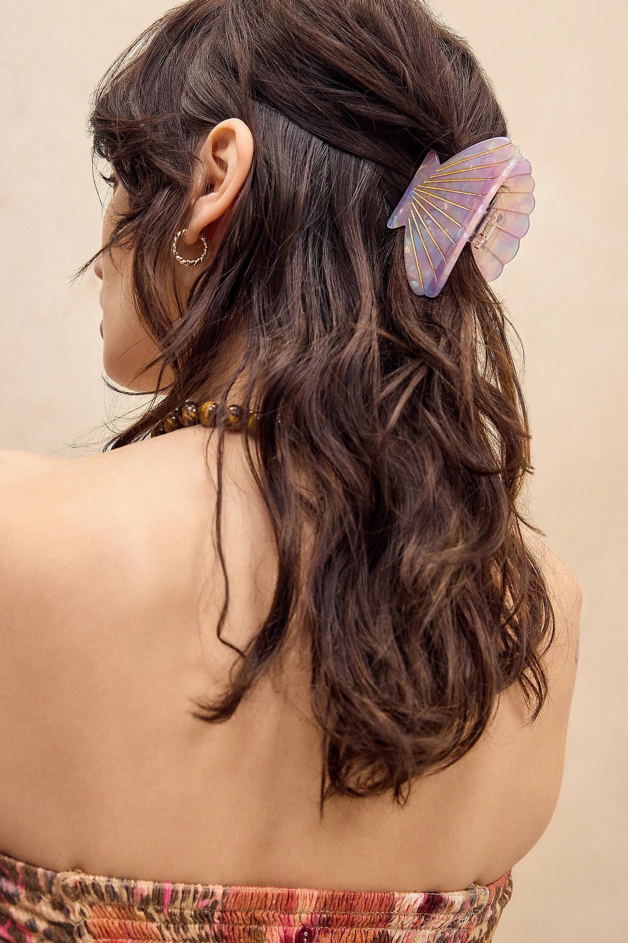 Pink Uo Shell Claw Clip, PINK, large image number 0