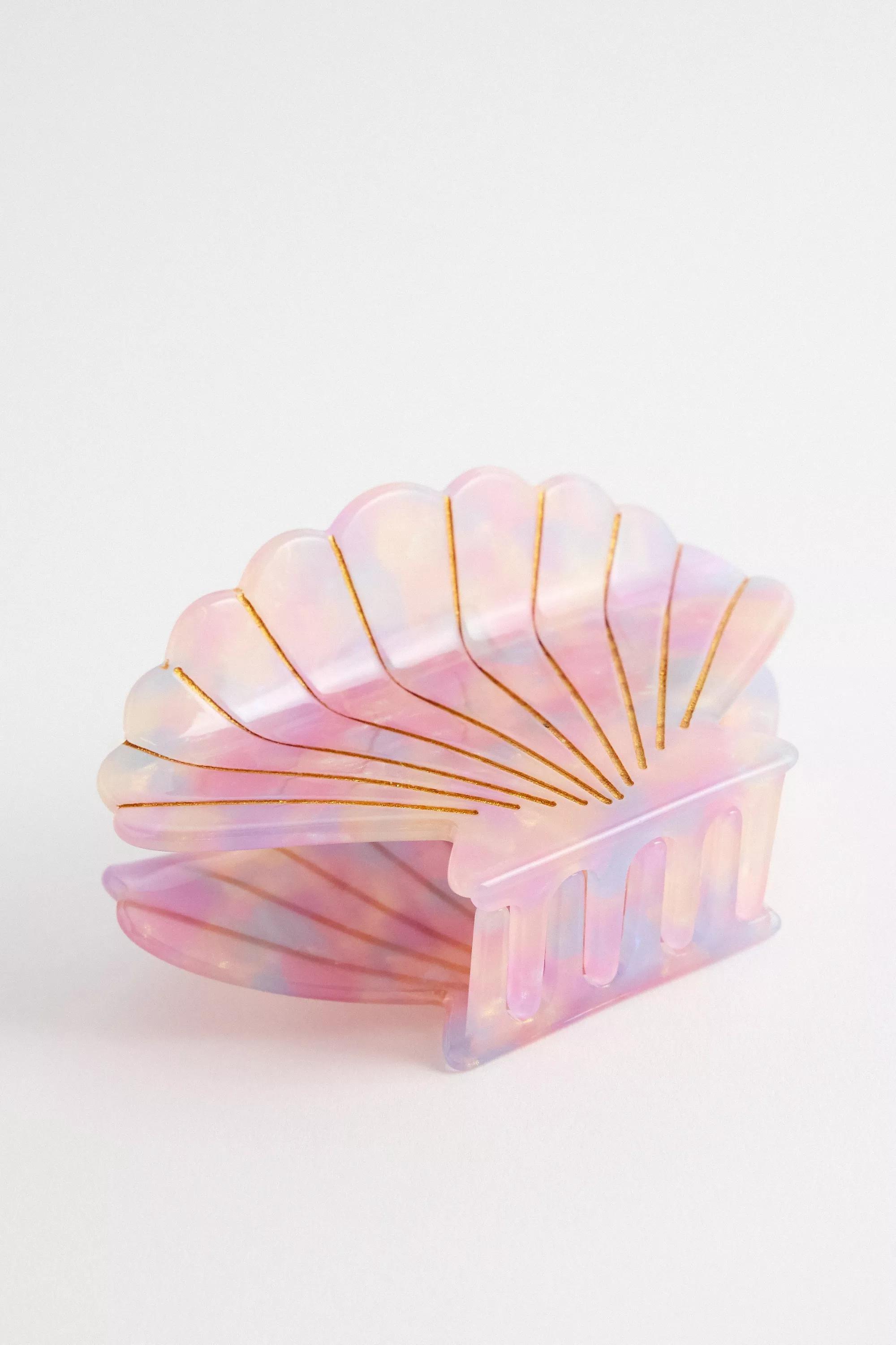 Pink Uo Shell Claw Clip, PINK, large image number 1