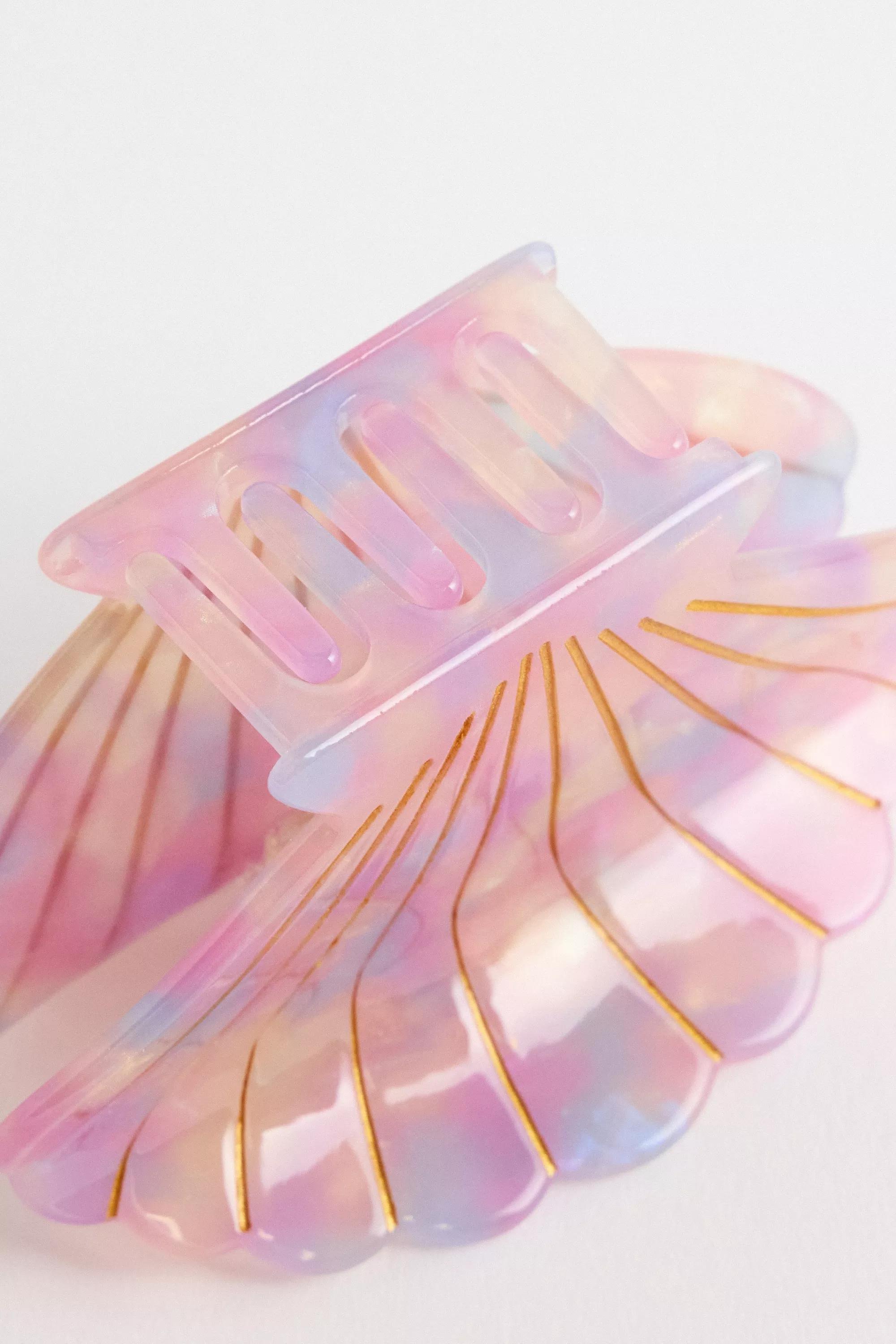 Pink Uo Shell Claw Clip, PINK, large image number 2