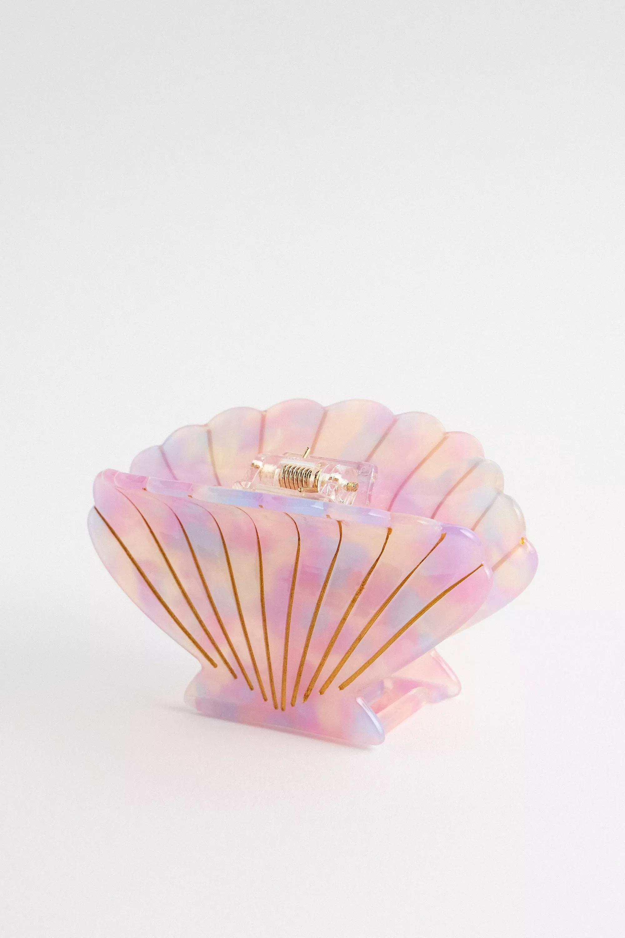 Pink Uo Shell Claw Clip, PINK, large image number 3