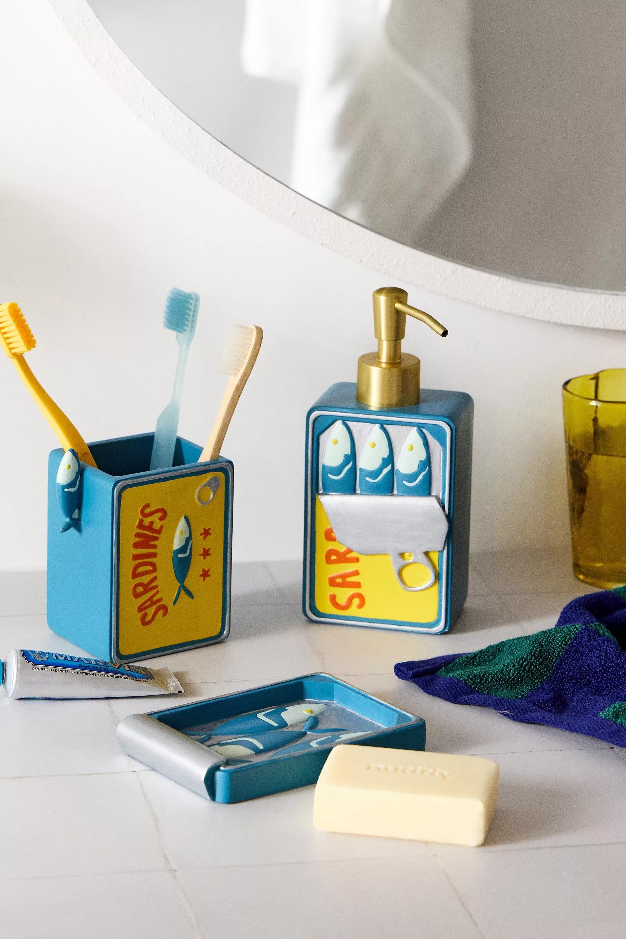 Blue 'Sardines Storage Pot, ASSORT, large image number 2