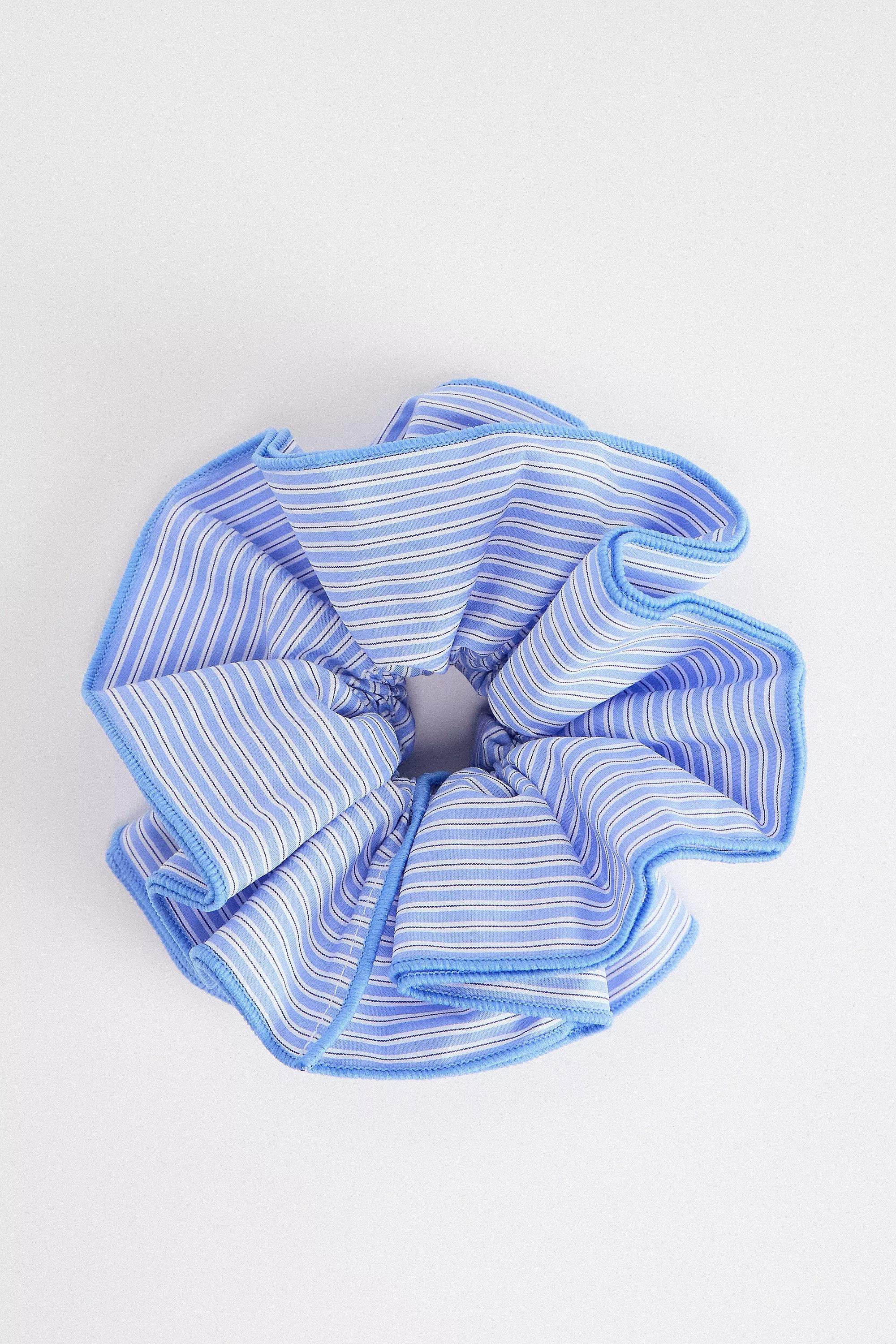 Blue Uo Striped Scrunchie, BLUE, large image number 1