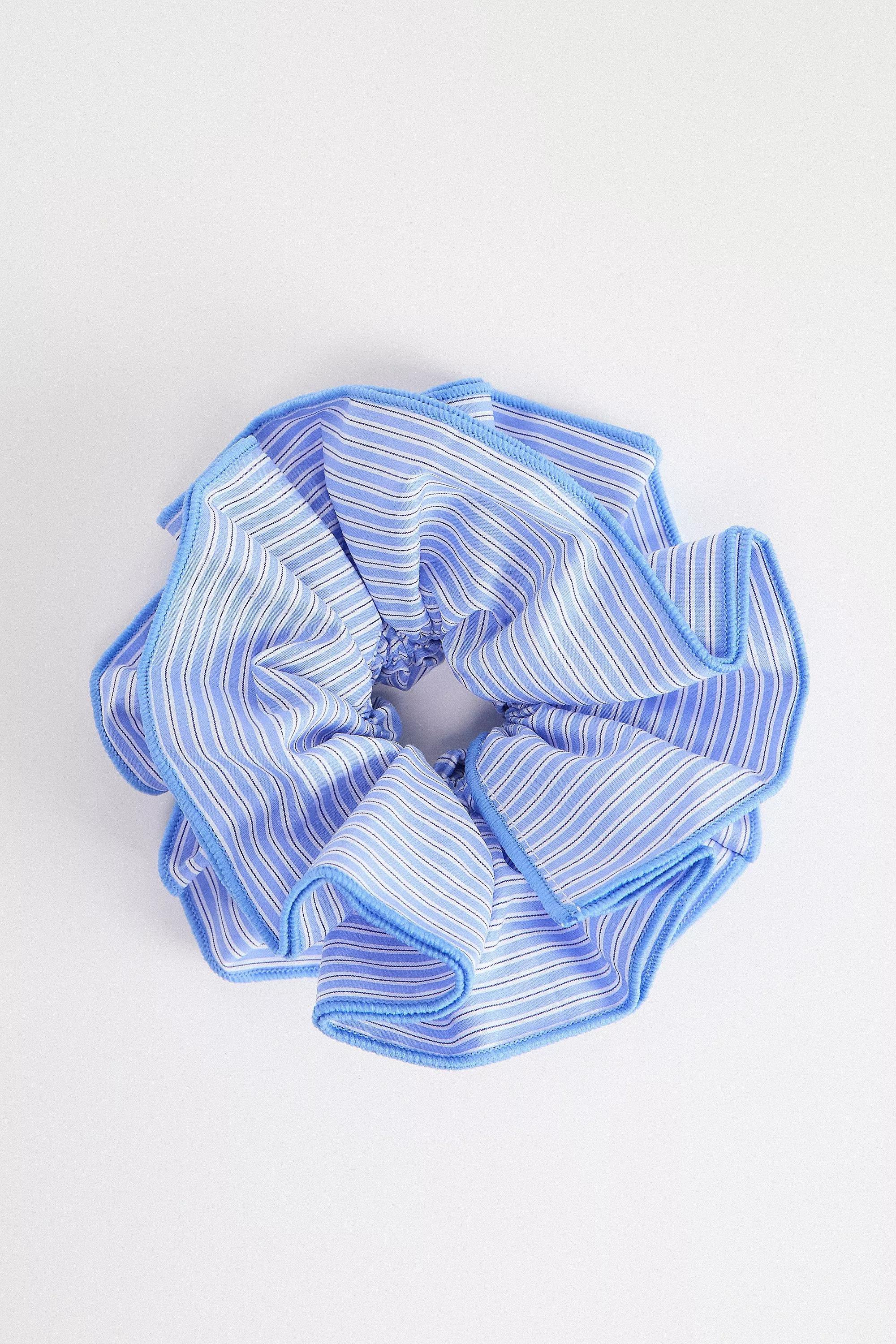 Blue Uo Striped Scrunchie, BLUE, large image number 3