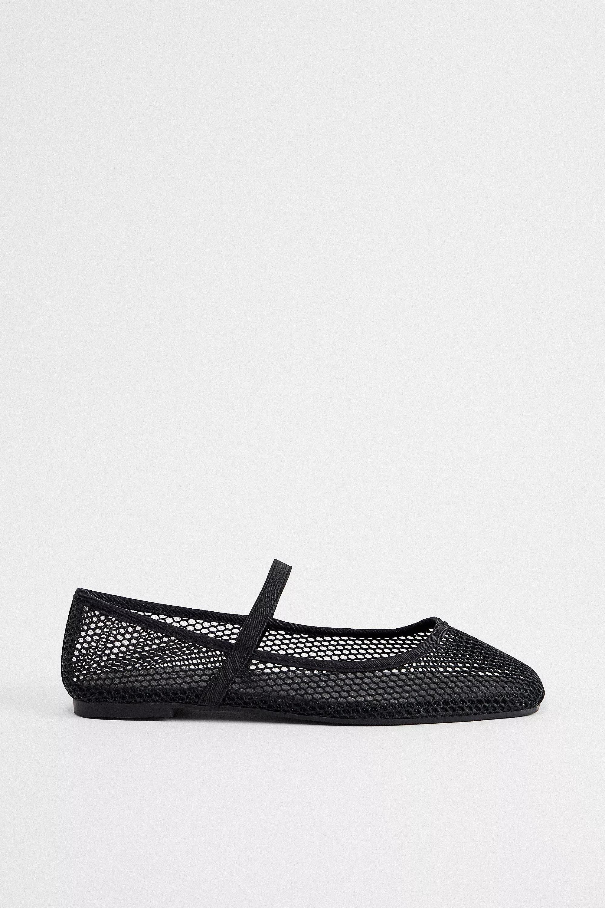 UO Black Mesh Ballerina Shoes, , large image number 2