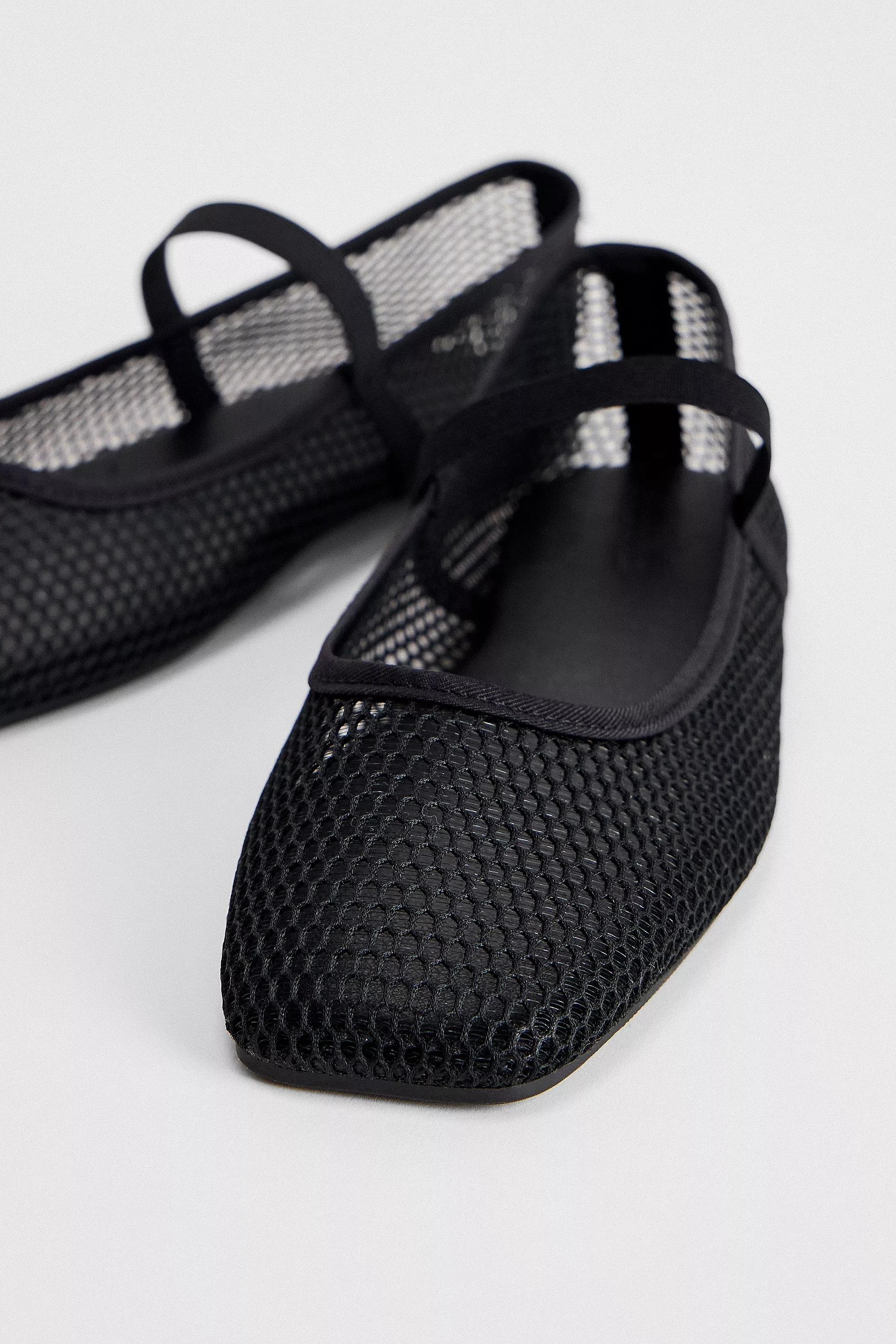 UO Black Mesh Ballerina Shoes, , large image number 3