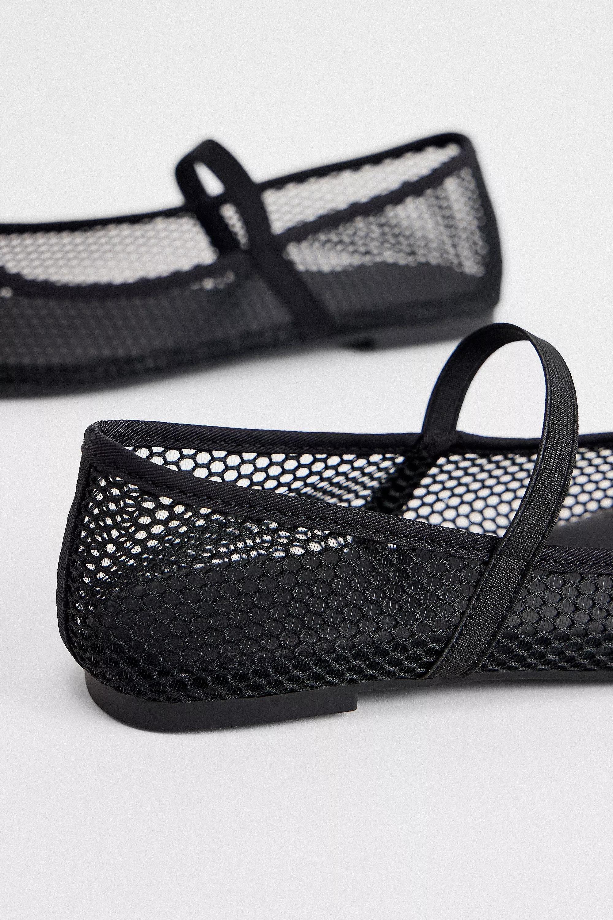 UO Black Mesh Ballerina Shoes, , large image number 4