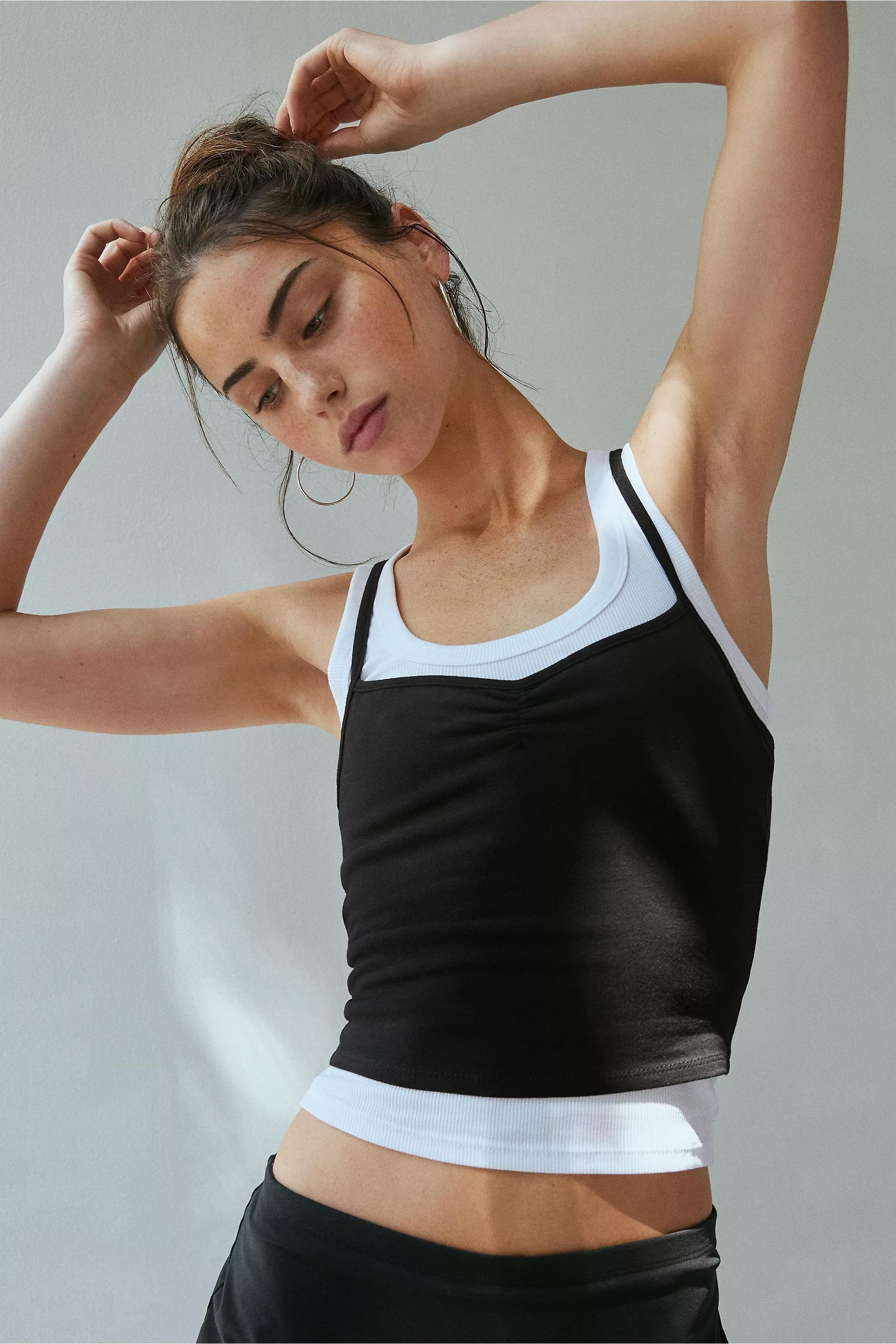 BLACK UO Bec Ruched Front Cami, , large image number 0