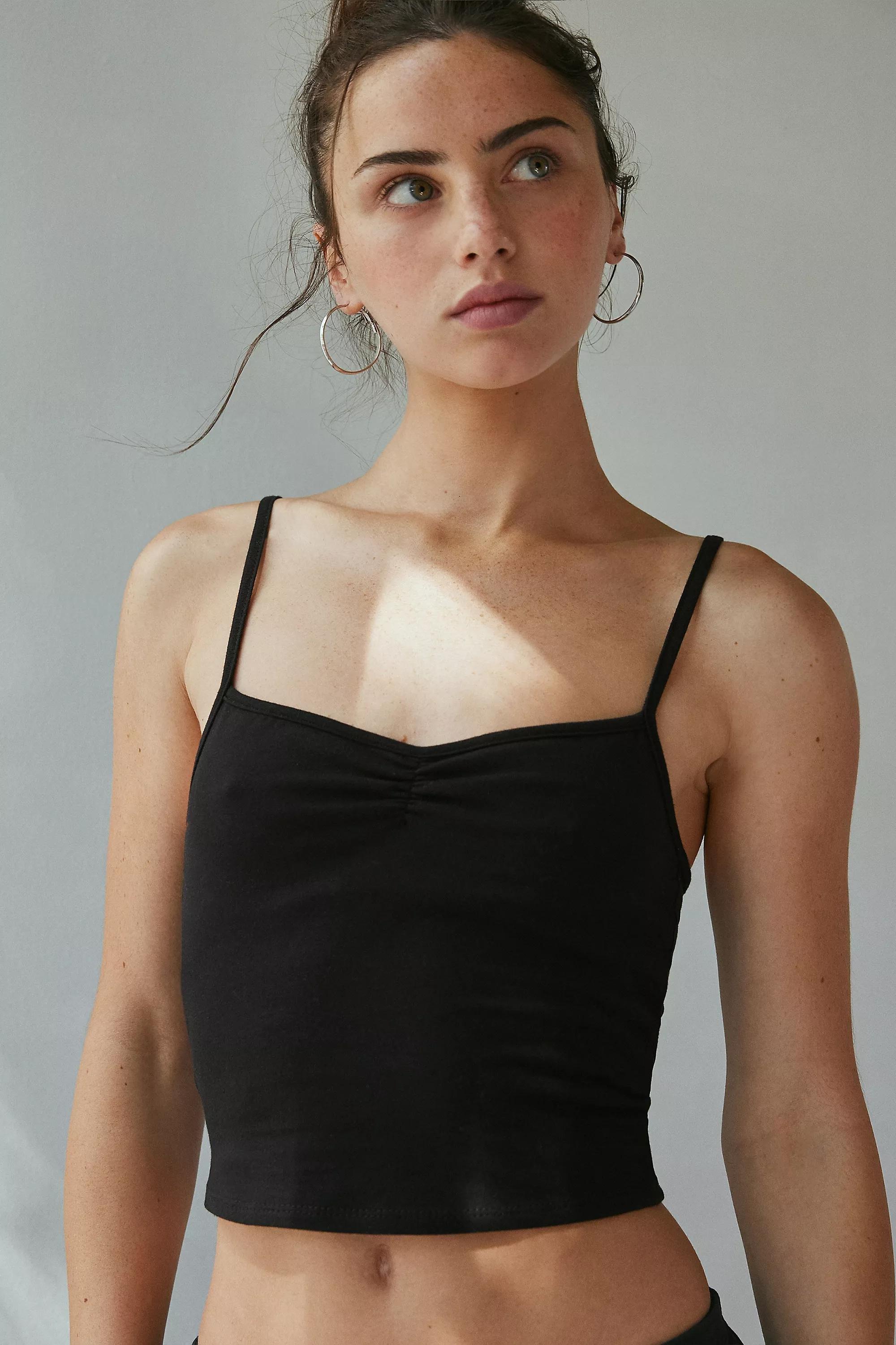 BLACK UO Bec Ruched Front Cami, , large image number 1
