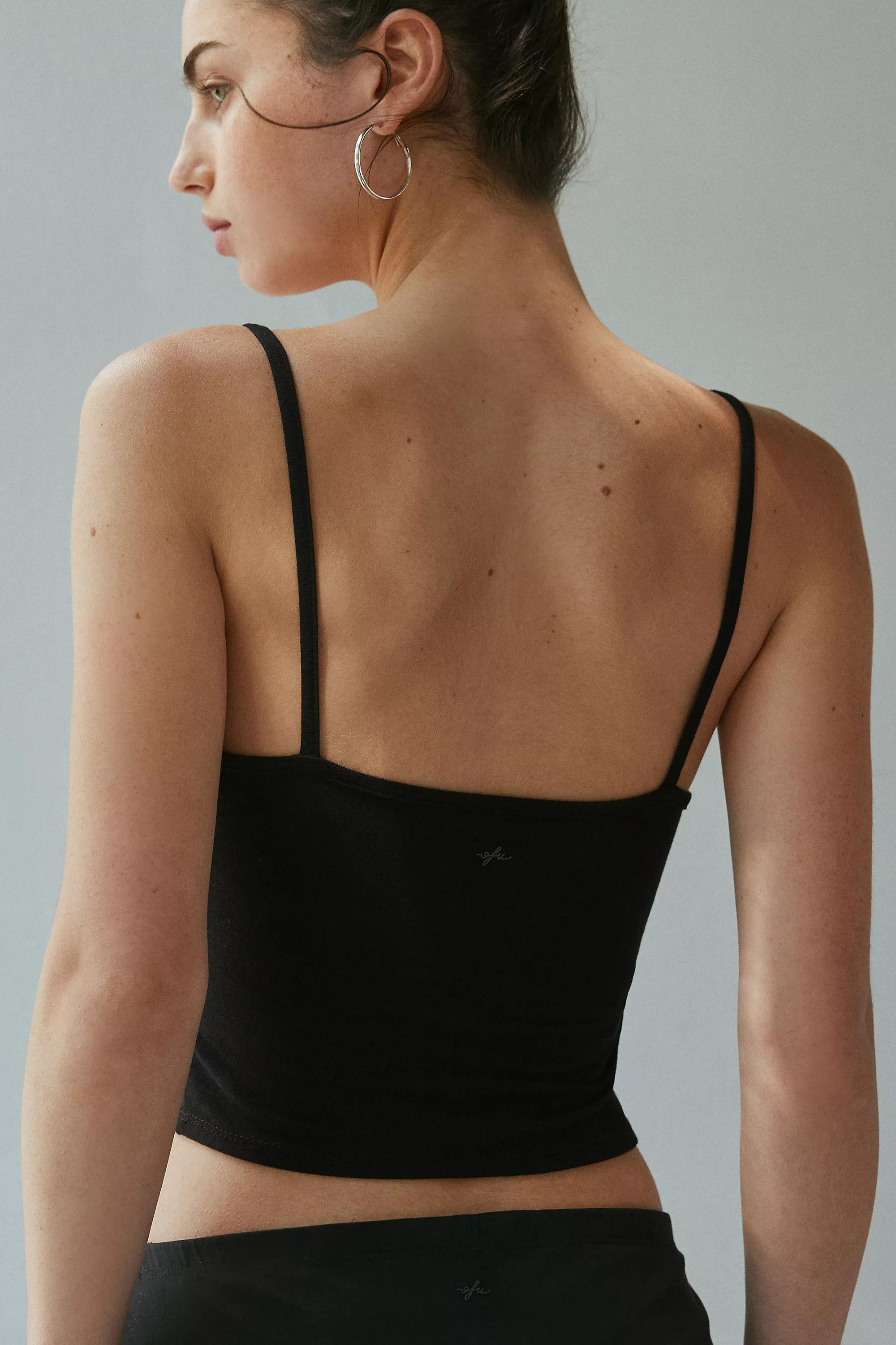 BLACK UO Bec Ruched Front Cami, , large image number 2