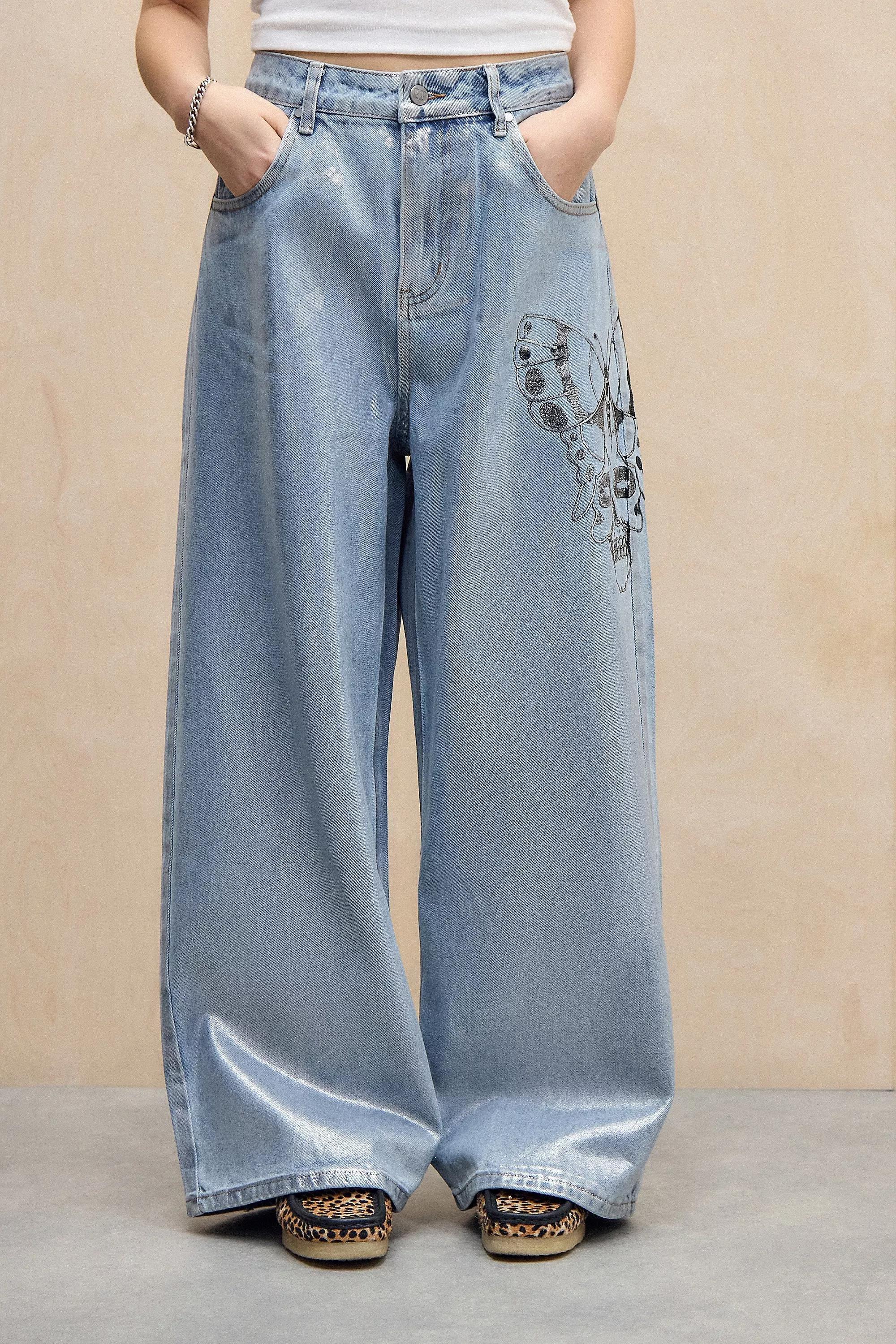 Blue Ed Hardy Skull Jeans, , large image number 0