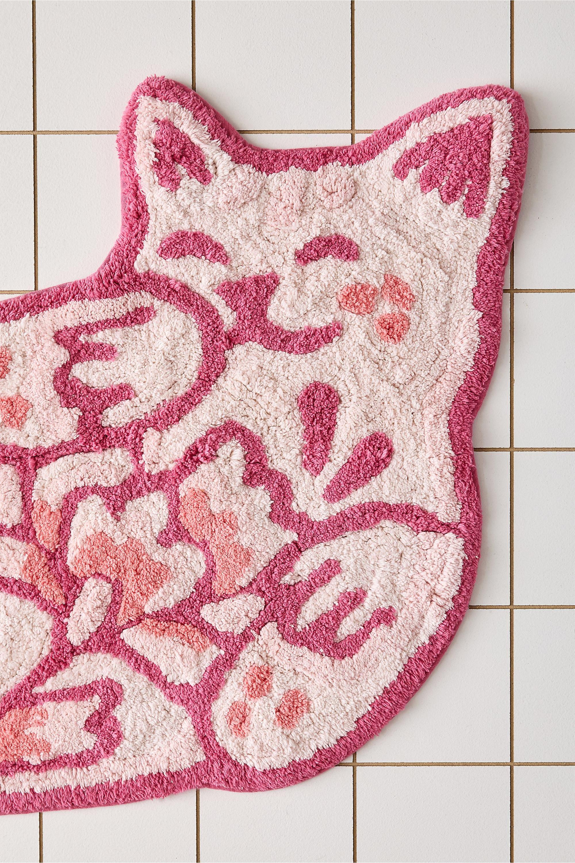 PINK Delft Cat Bath Mat, PINK, large image number 2