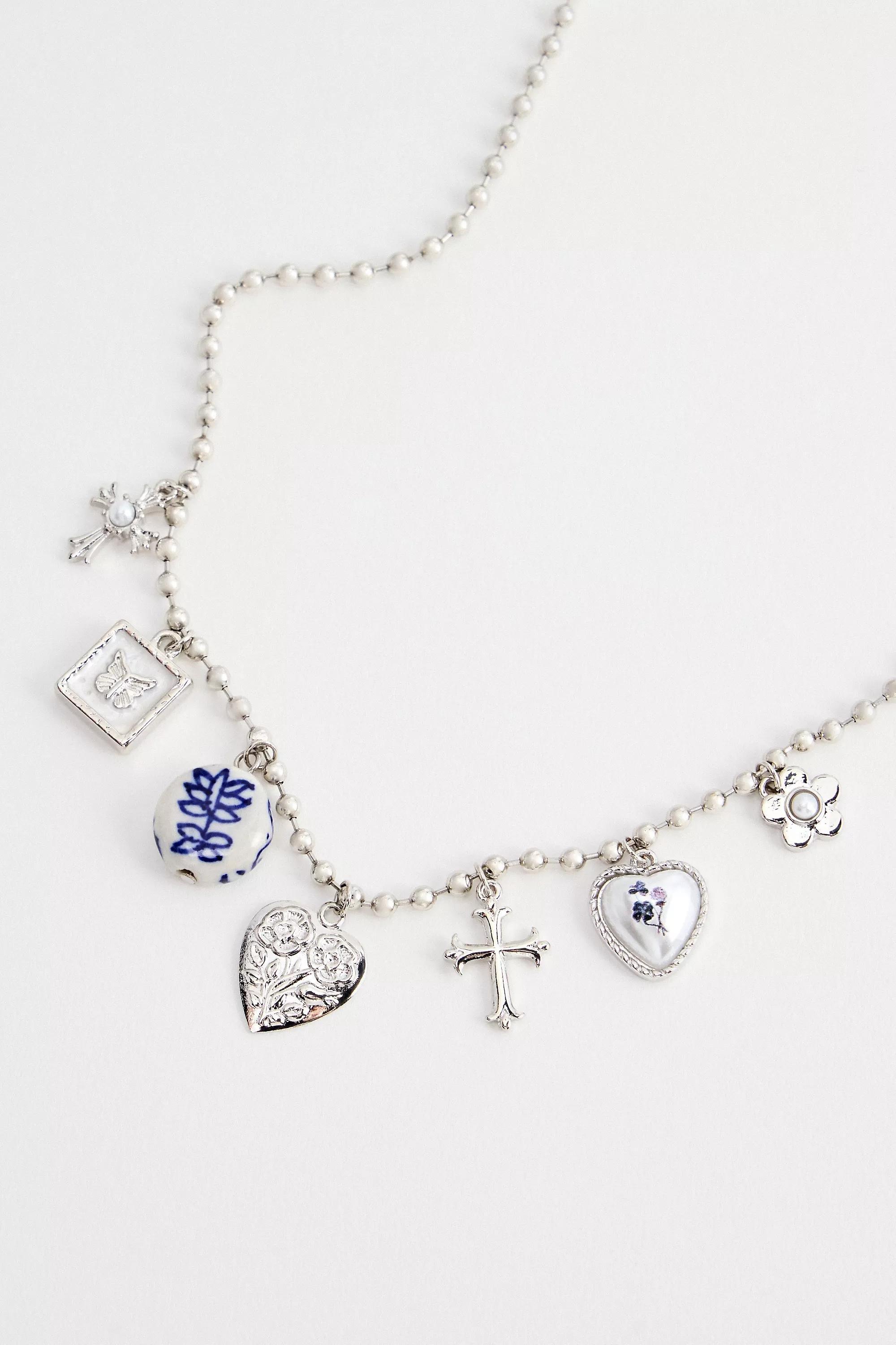 Silver Silence + Noise Circle Bead Charm Necklace, SLVR, large image number 0