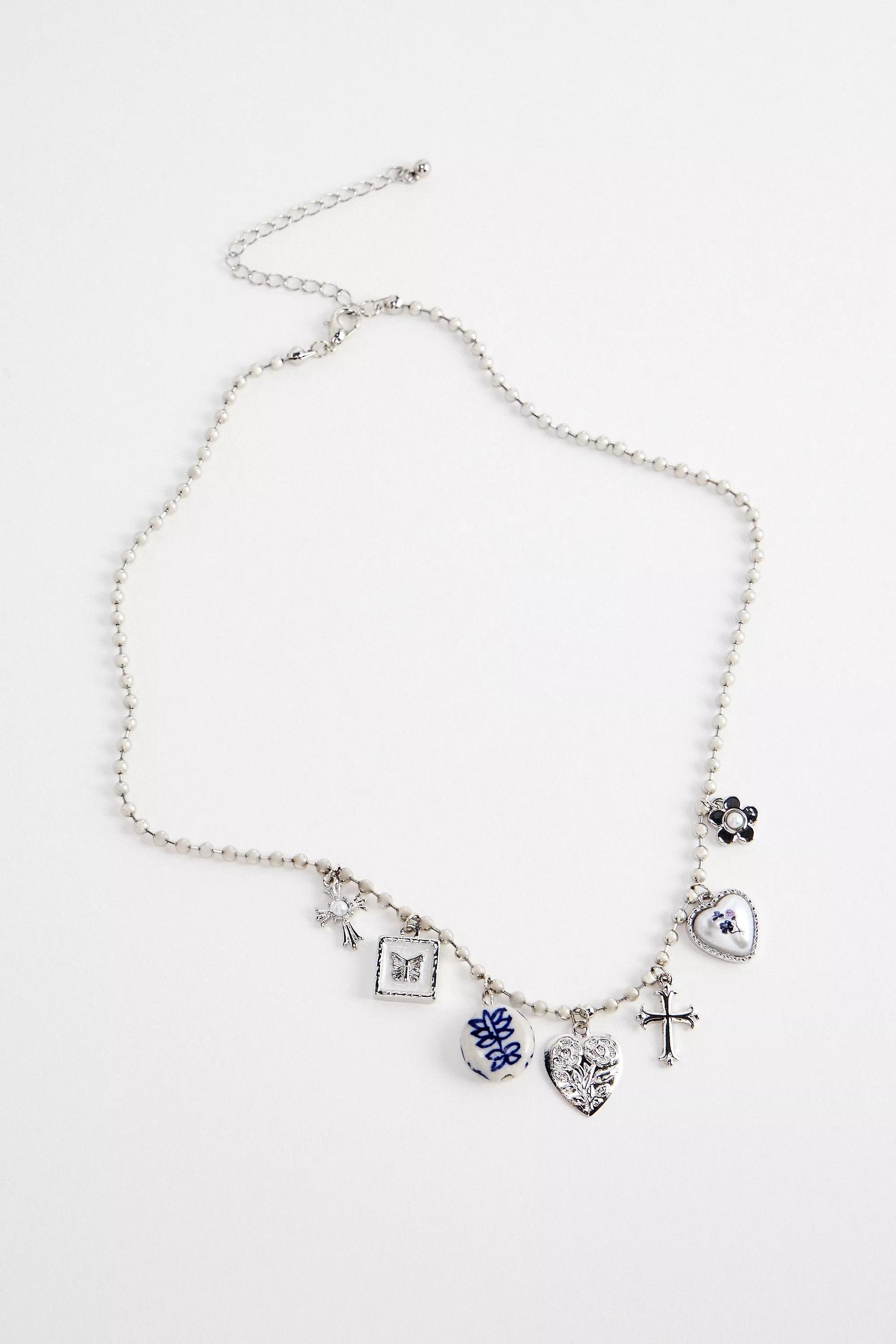 Silver Silence + Noise Circle Bead Charm Necklace, SLVR, large image number 2