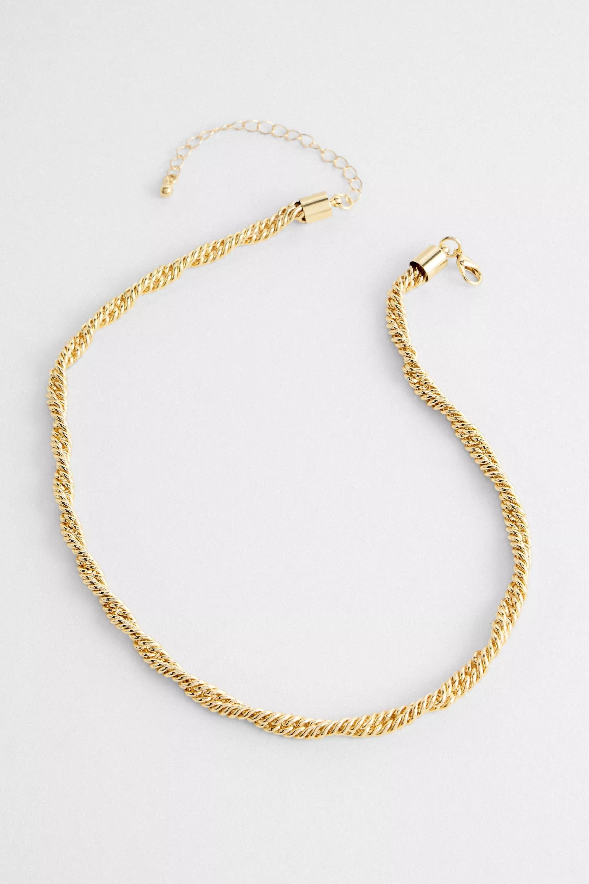 Gold Silence + Noise Twisted Rope Chain Necklace, GOLD, large image number 0