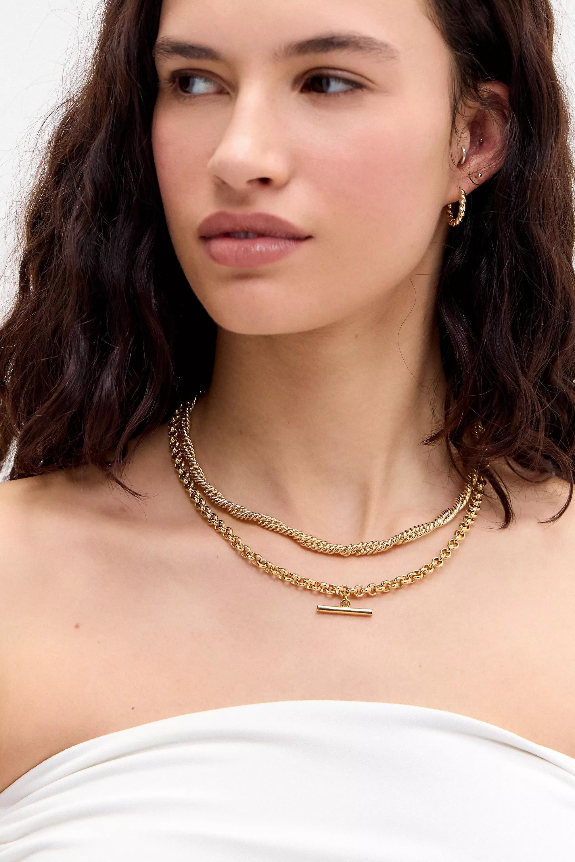 Gold Silence + Noise Twisted Rope Chain Necklace, GOLD, large image number 1