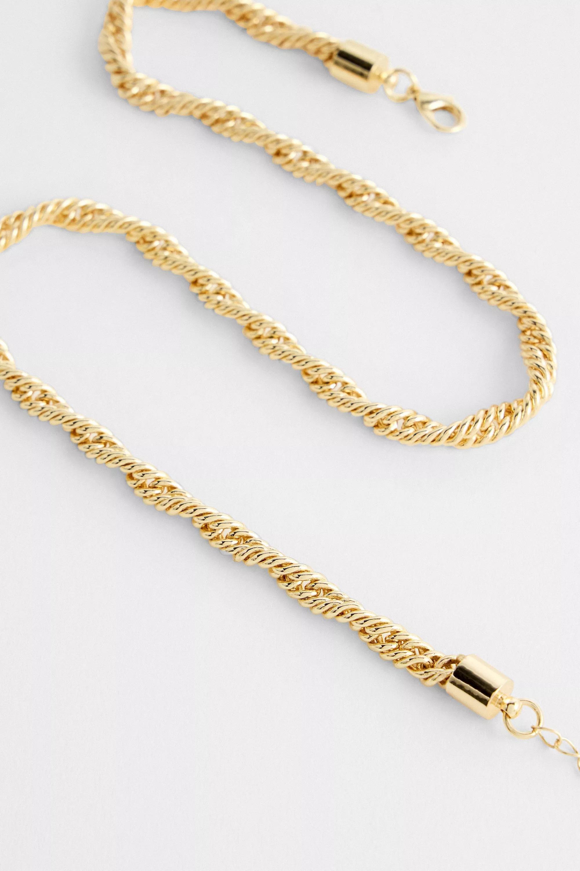 Gold Silence + Noise Twisted Rope Chain Necklace, GOLD, large image number 2
