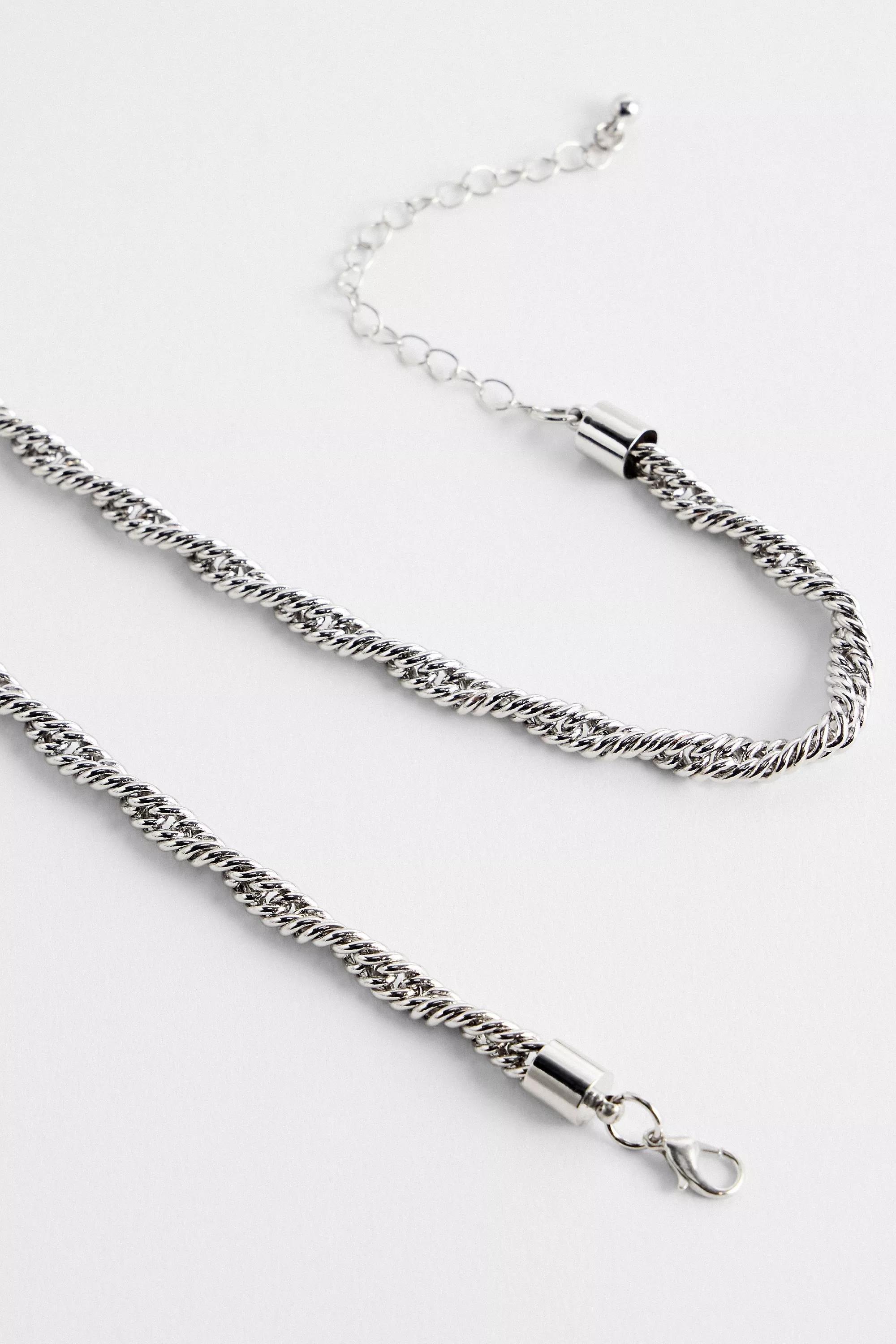 Silver Silence + Noise Twisted Rope Chain Necklace, , medium