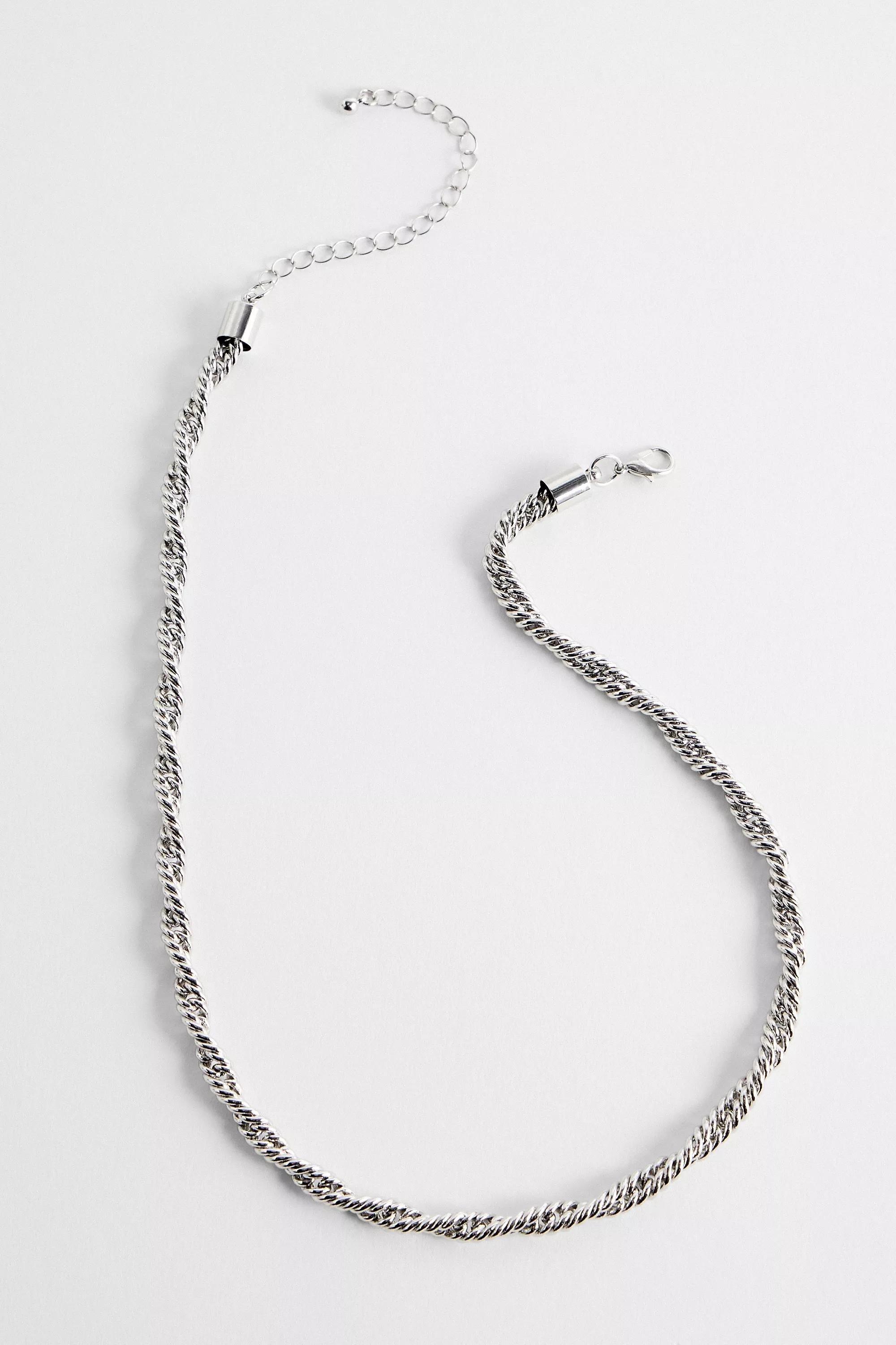Silver Silence + Noise Twisted Rope Chain Necklace, SLVR, large image number 2