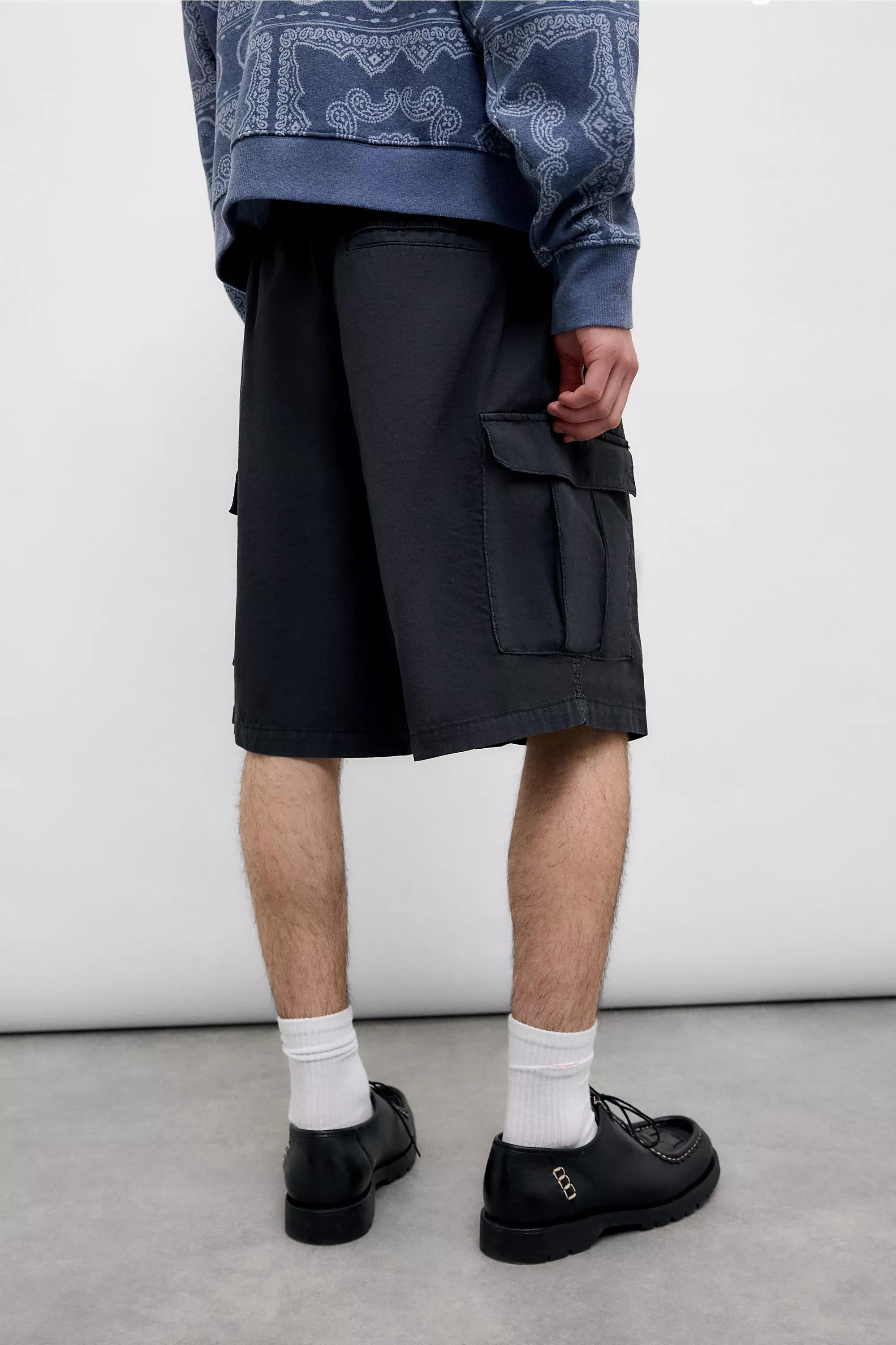Black Bdg Black Ripstop Cargo Shorts, , large image number 4