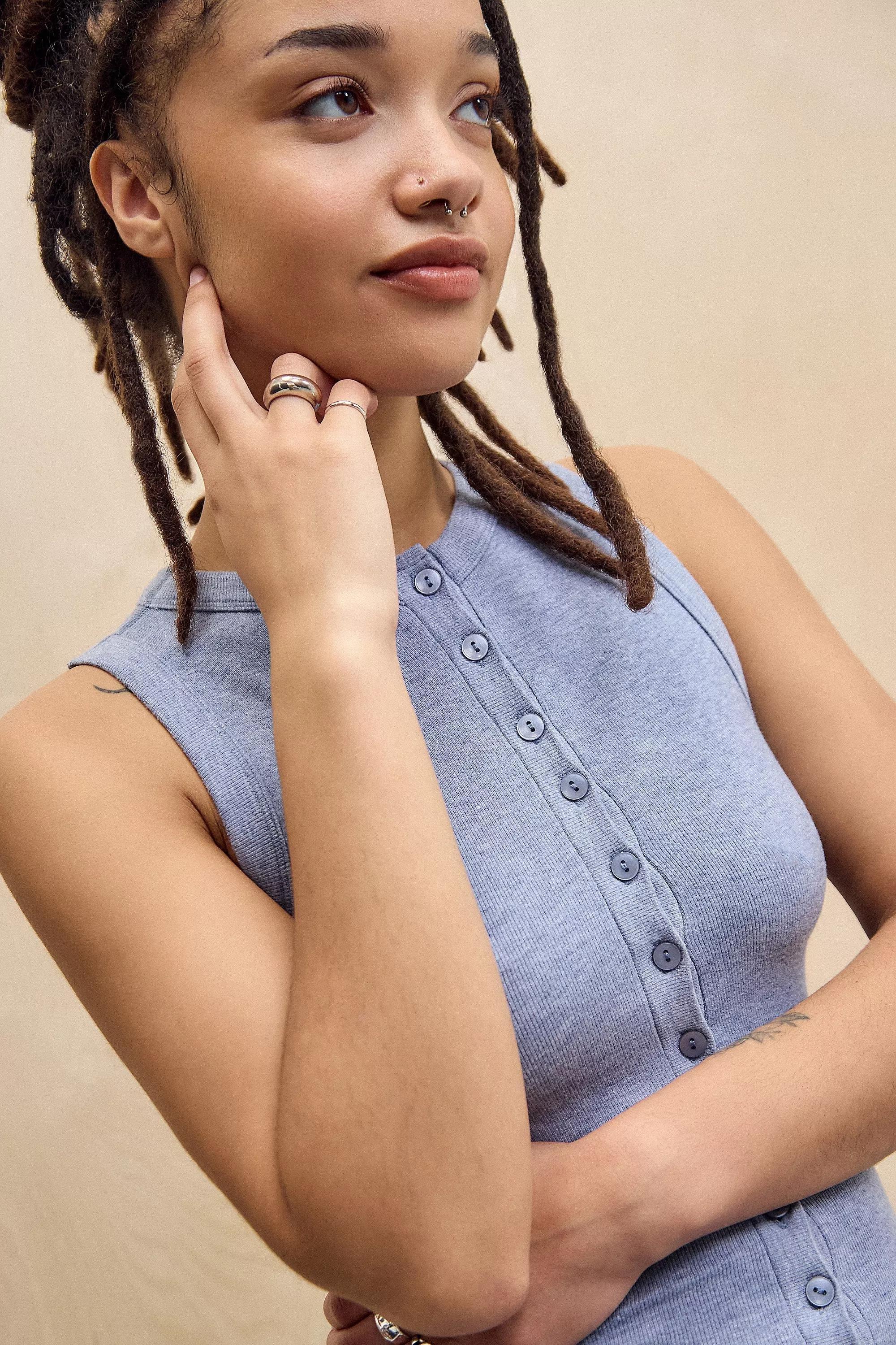 Red Uo Andi Seamless Sleeveless Top, BLUE, large image number 2