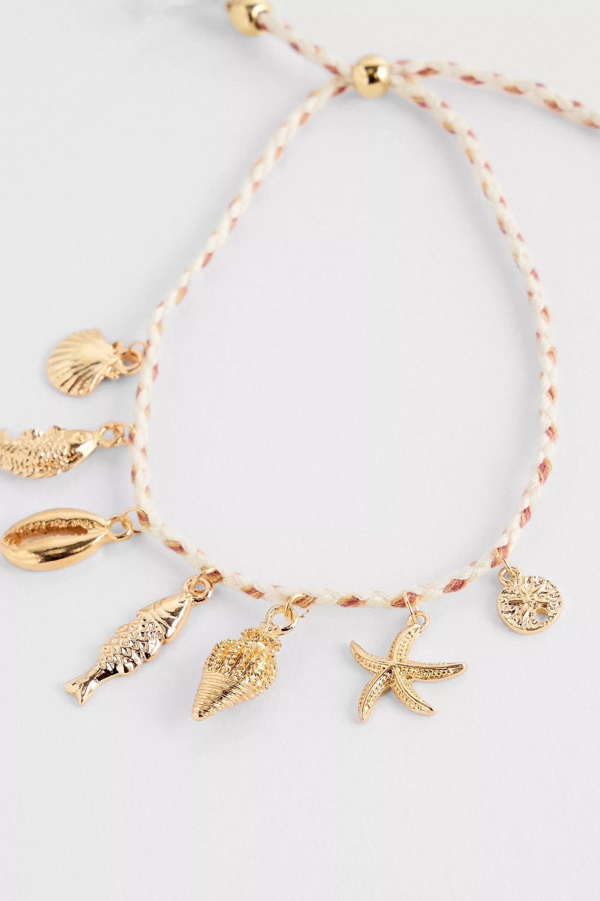 UO Multi-Charm Rope Bracelet, GOLD, large image number 2