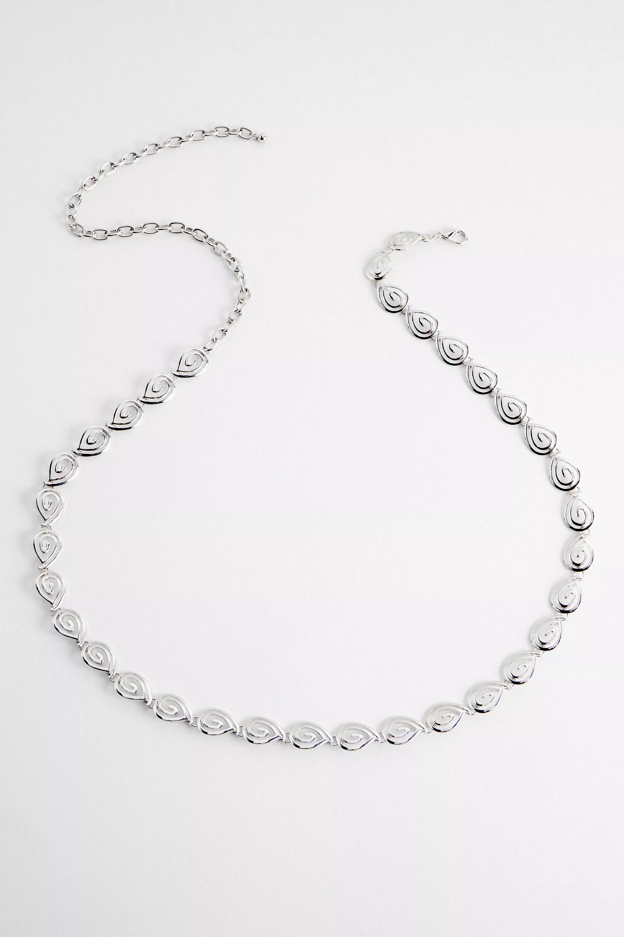 Silver Silence + Noise Swirl Link Belly Chain, SLVR, large image number 1