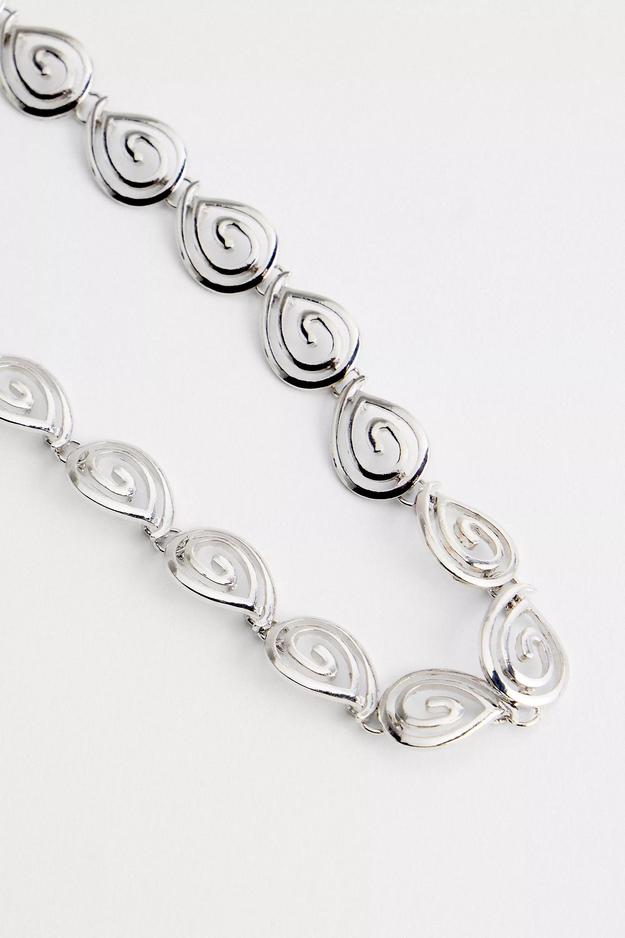 Silver Silence + Noise Swirl Link Belly Chain, SLVR, large image number 3