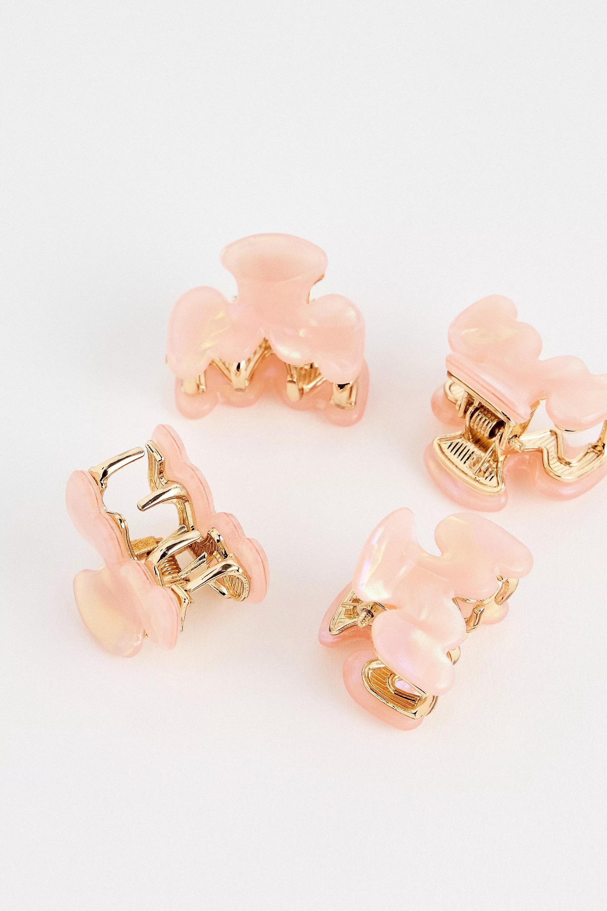 Pink Uo Mini Wave Claw Clips, Set Of 4, PINK, large image number 2