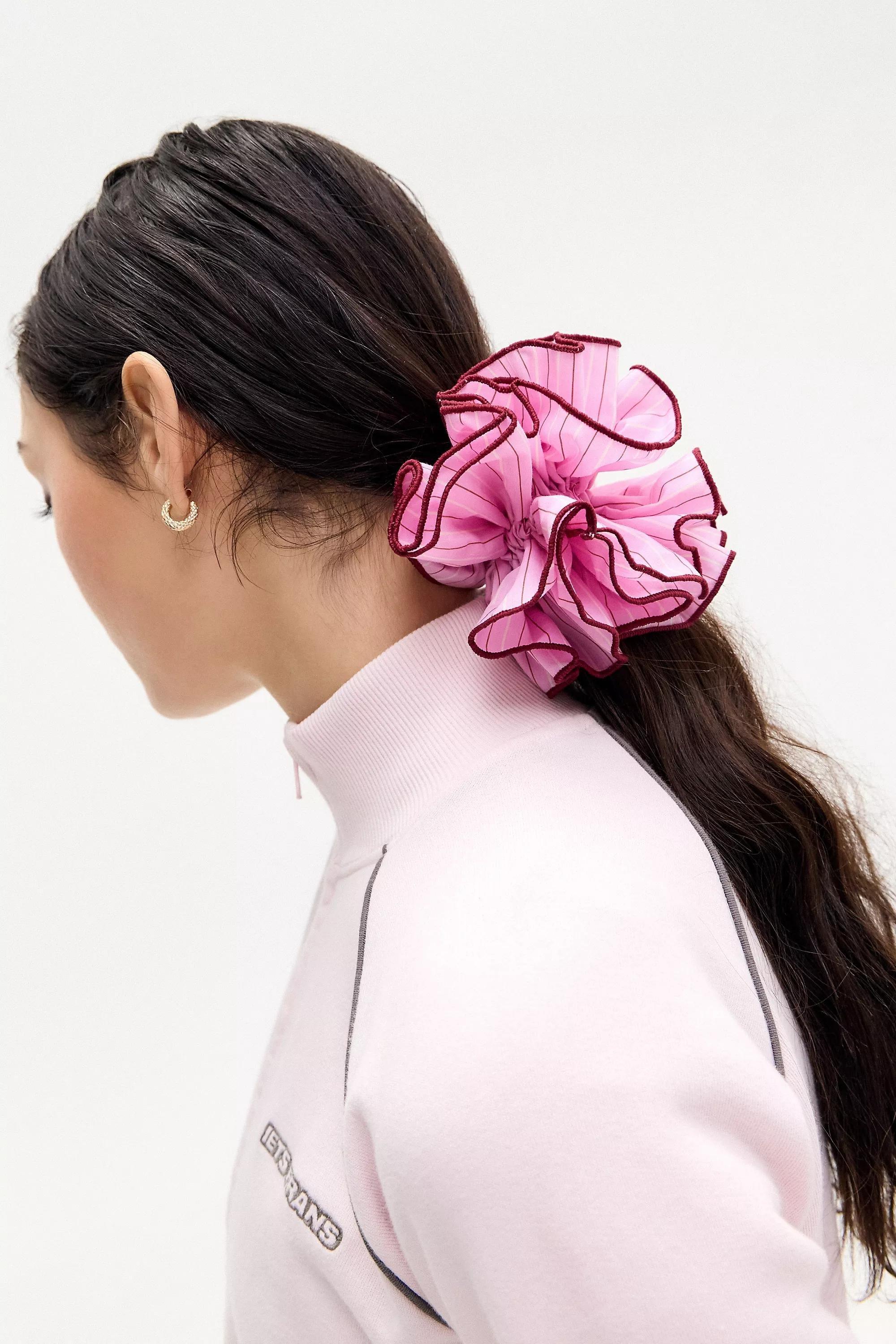 Pink Uo Striped Scrunchie, PINK, large image number 0