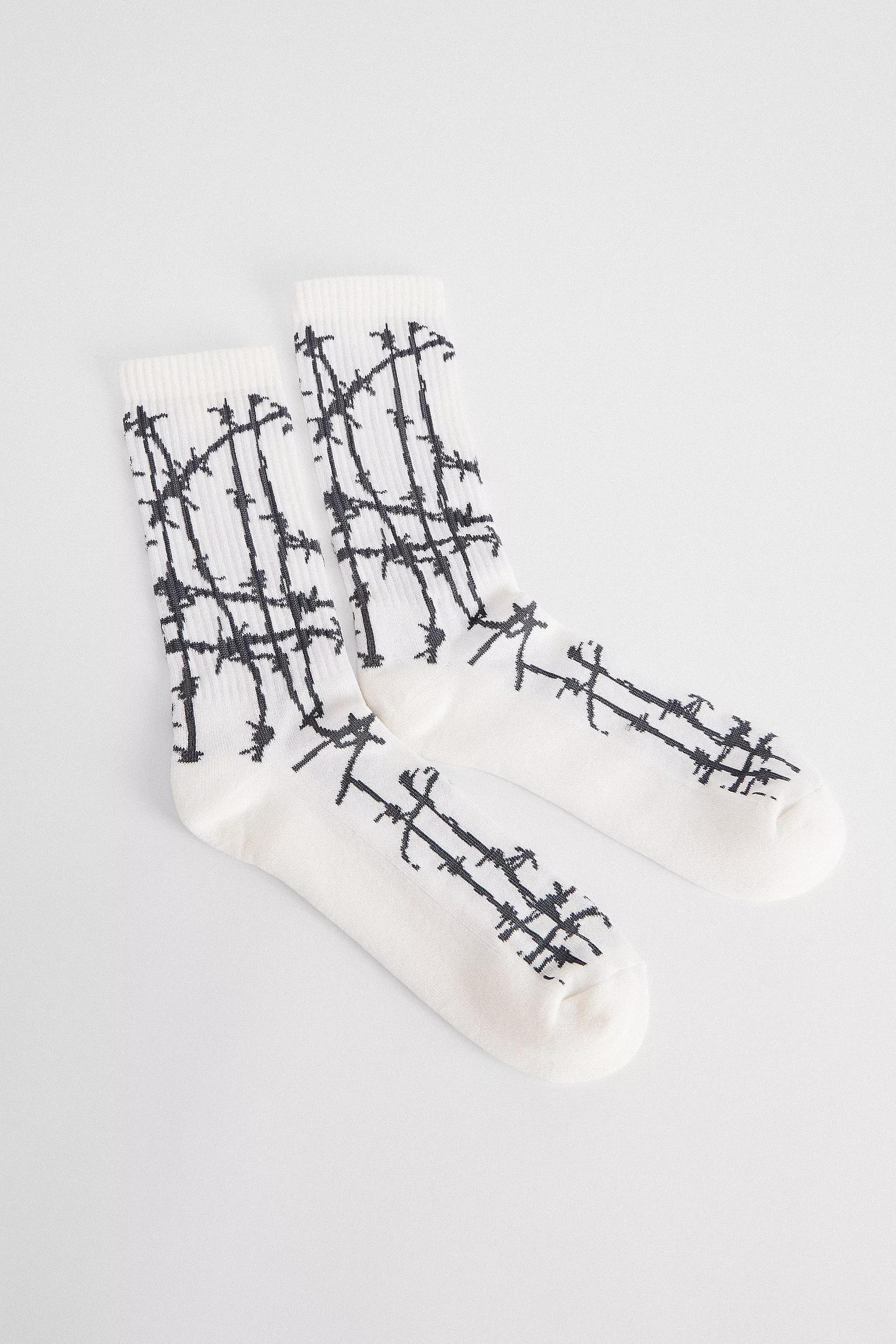 Beige Uo Barbed Wire Socks, IVRY, large image number 0