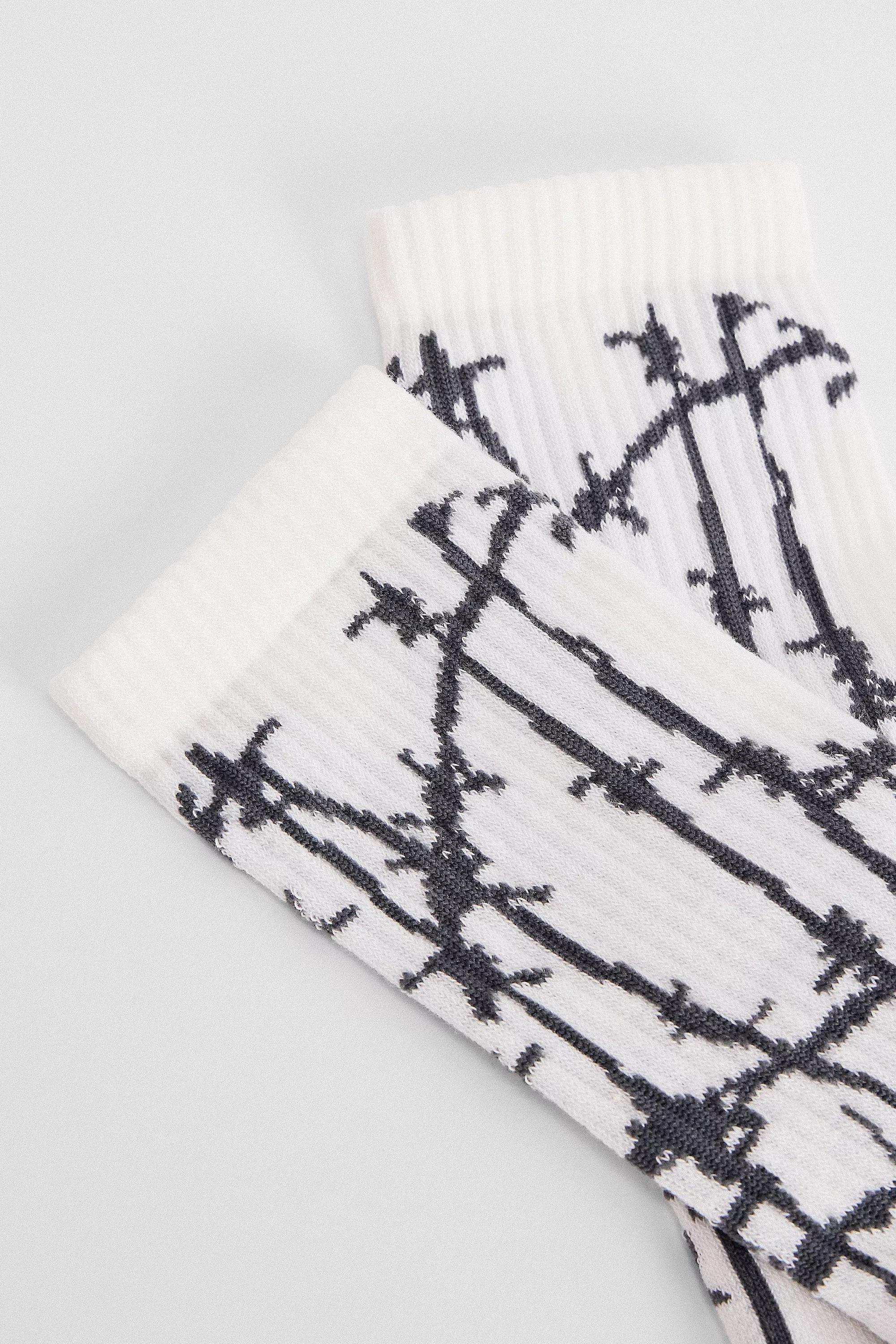Beige Uo Barbed Wire Socks, IVRY, large image number 1