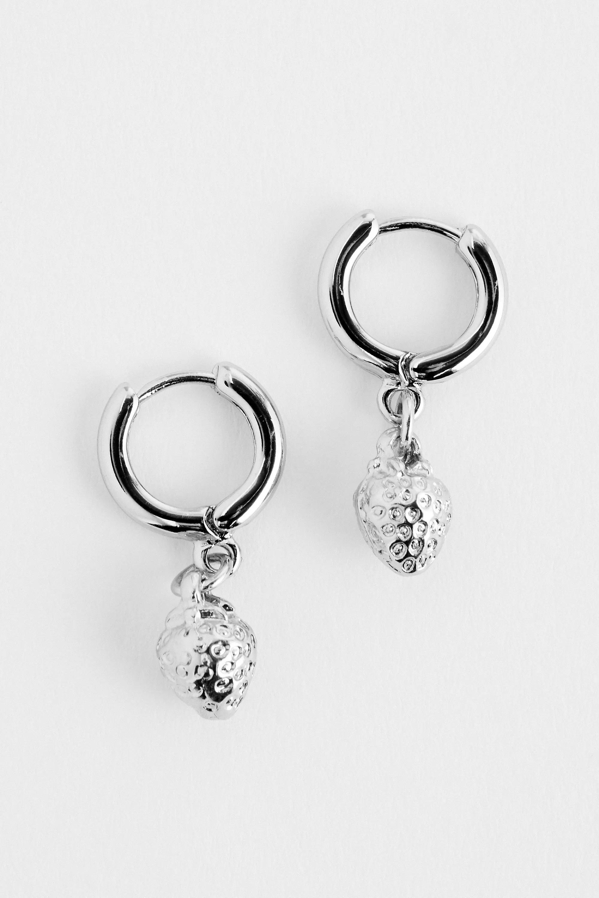 Silver Silence + Noise Drop Hoop Earrings, SLVR, large image number 0
