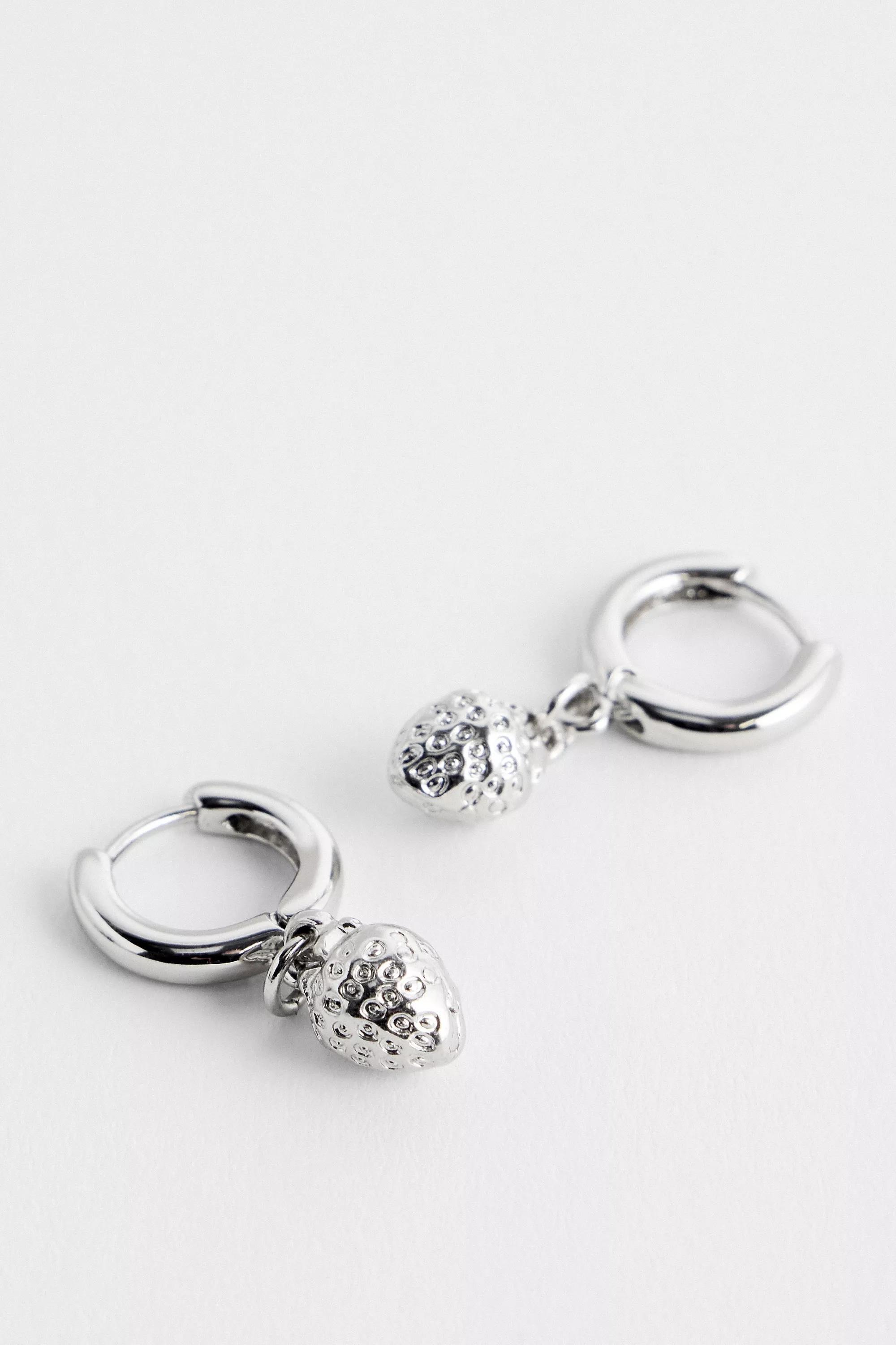Silver Silence + Noise Drop Hoop Earrings, SLVR, large image number 1