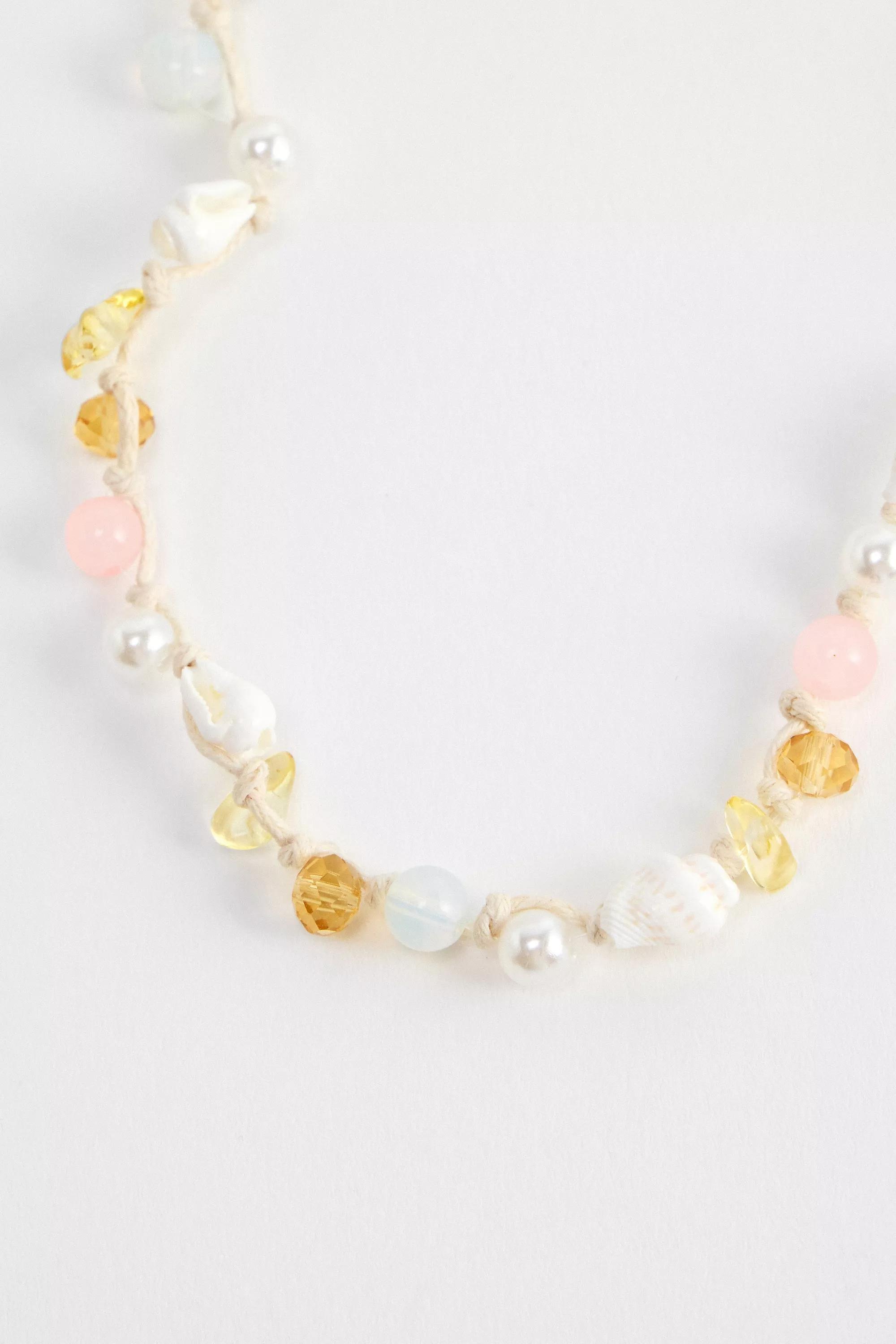 Beige Silence + Noise Shell & Bead Choker Necklace, NATURAL, large image number 1
