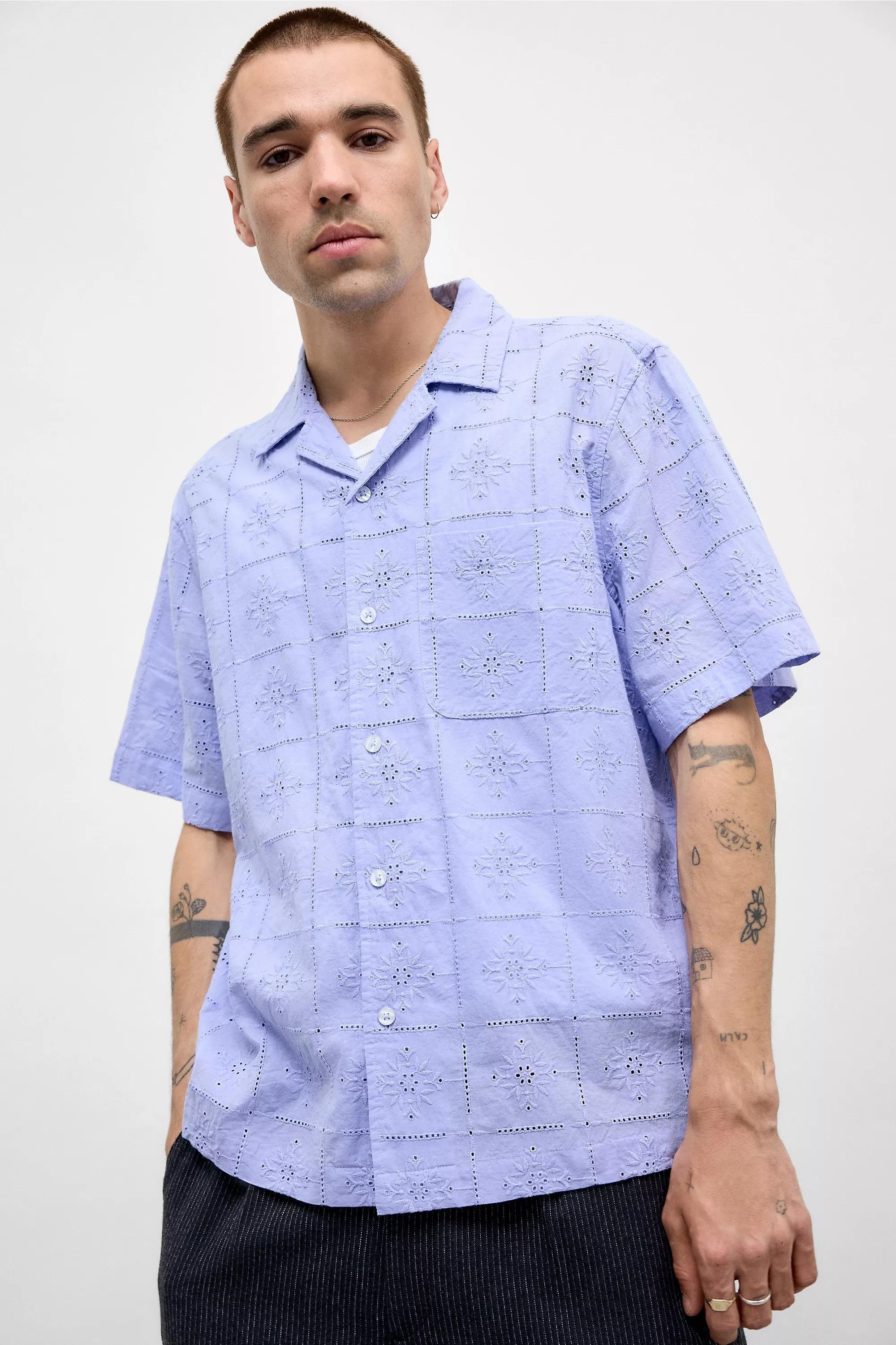 Purple Loom Square Embroidery Shirt, , large image number 0