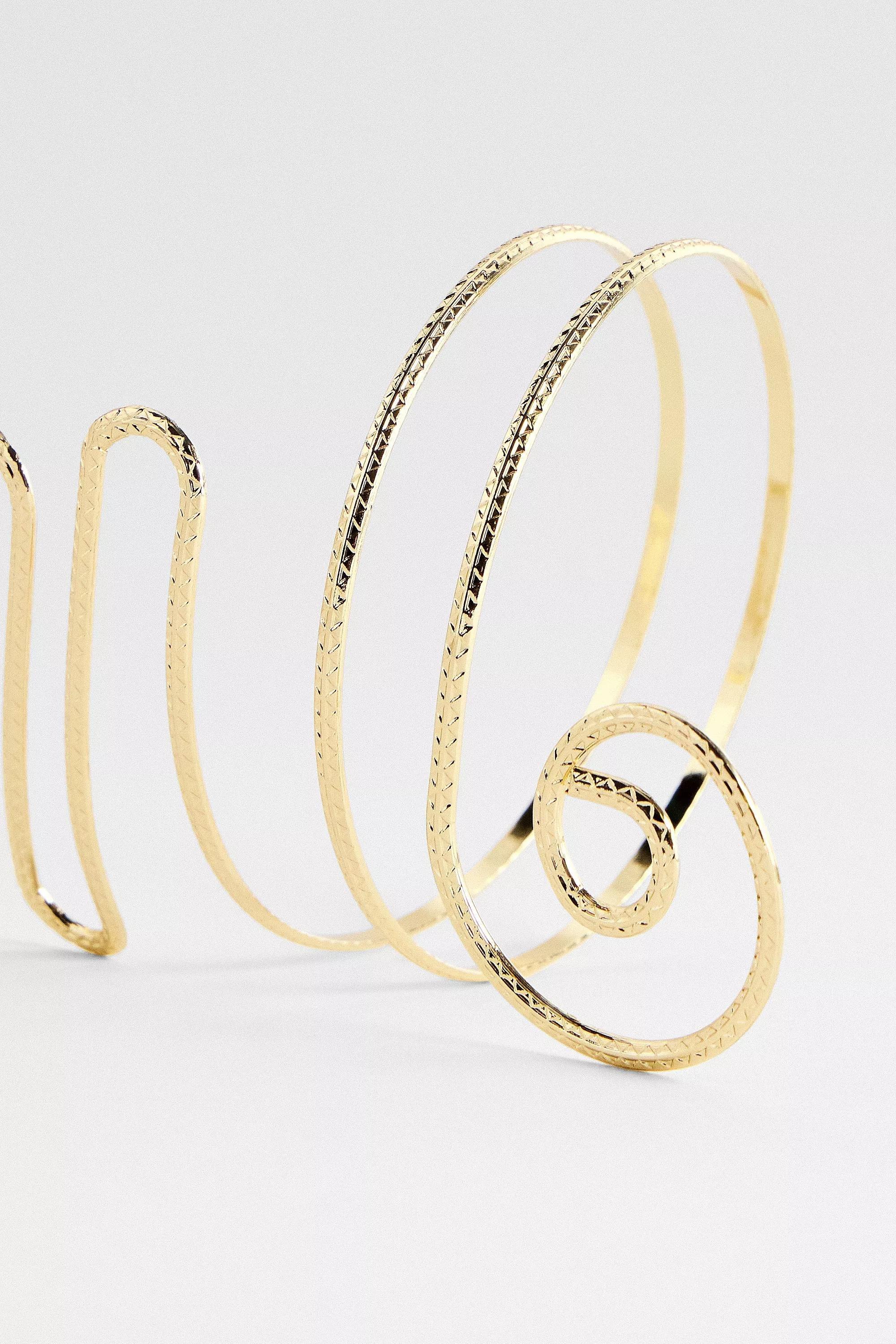 UO Swirl Arm Cuff Bracelet, GOLD, large image number 2