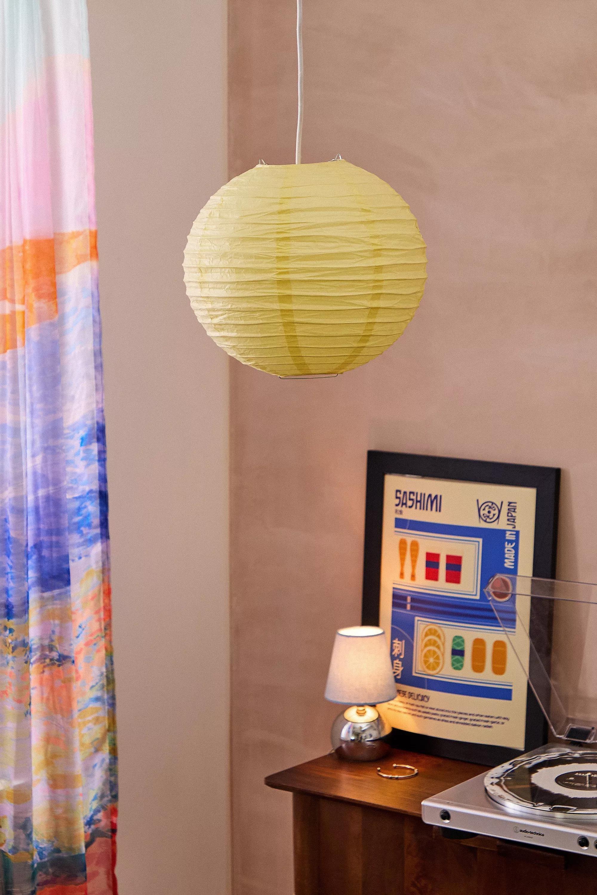Yellow Paper Lamp Shade, LT YELLOW, large image number 0