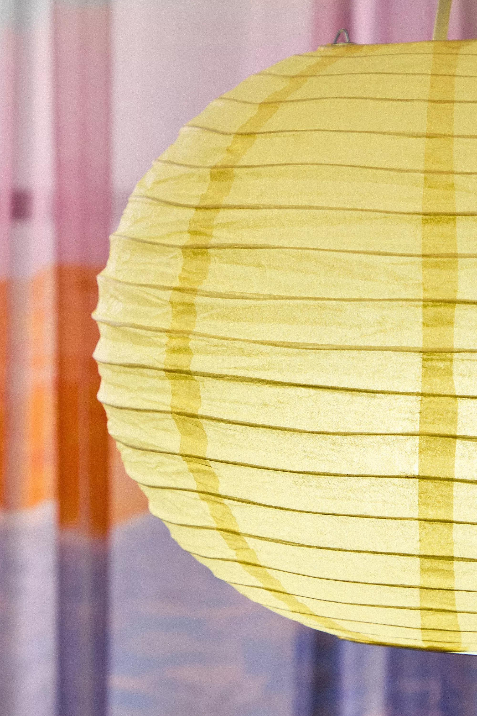 Yellow Paper Lamp Shade, LT YELLOW, large image number 2