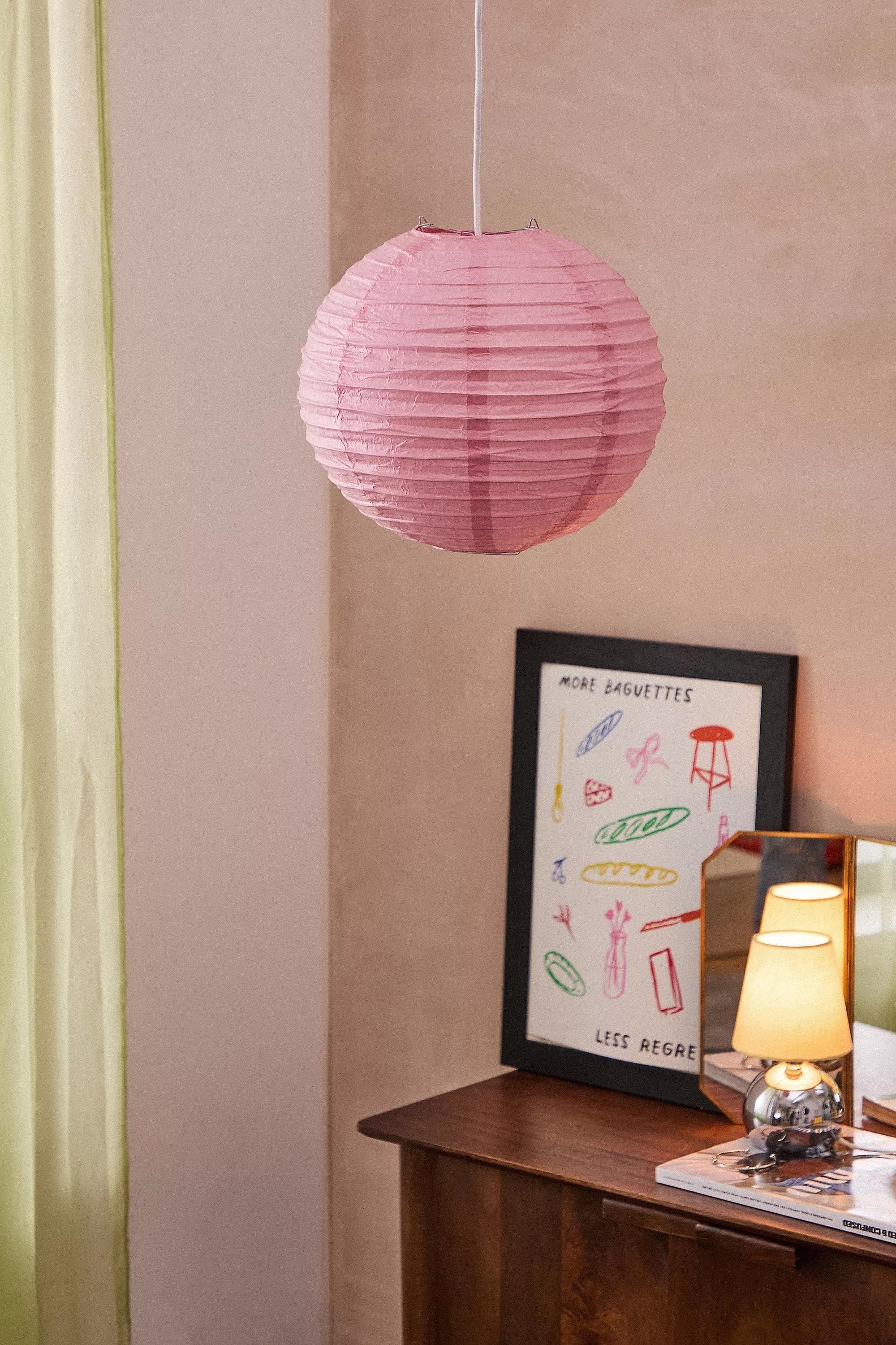 Pink Paper Lamp Shade, PINK, large image number 0