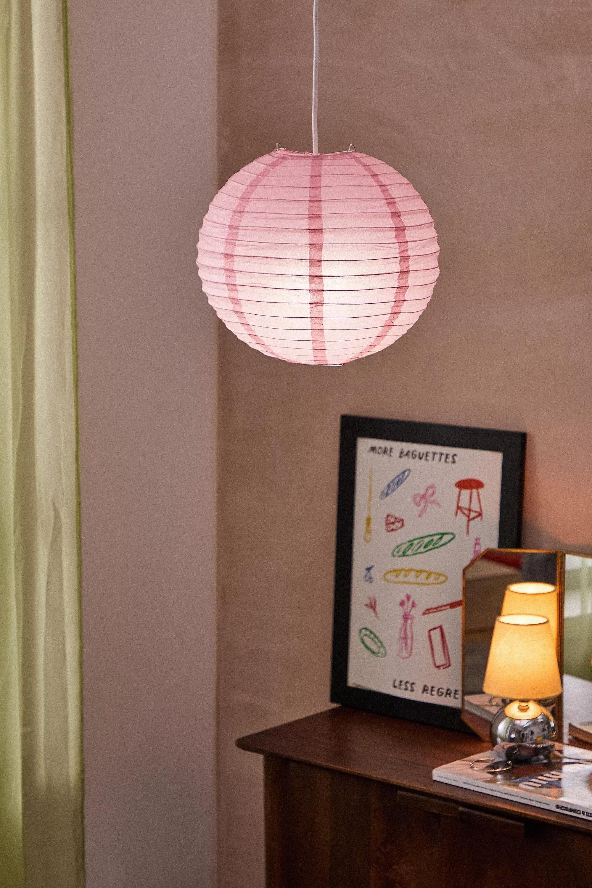 Pink Paper Lamp Shade, PINK, large image number 1