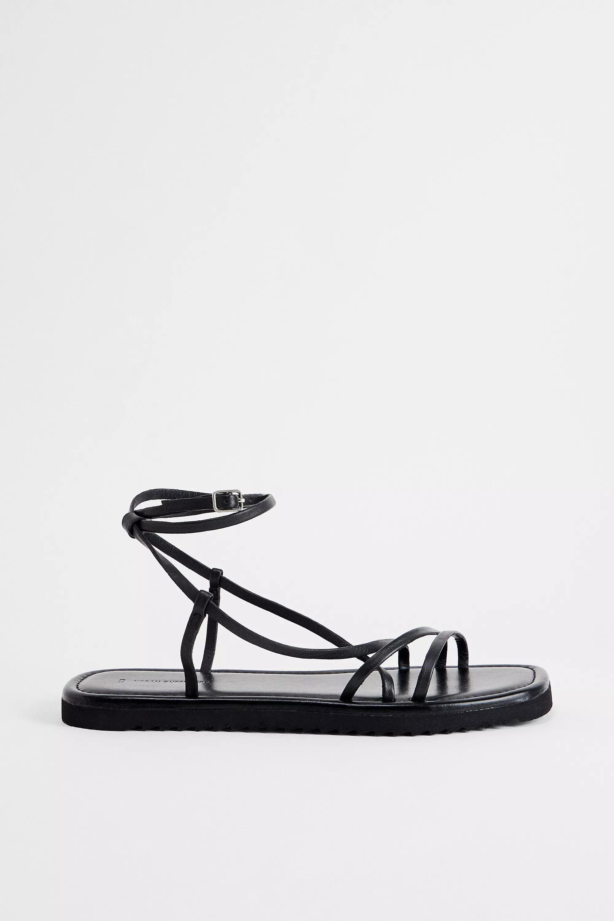 Black Uo Multi-Strap Leather Sandals, , large image number 2