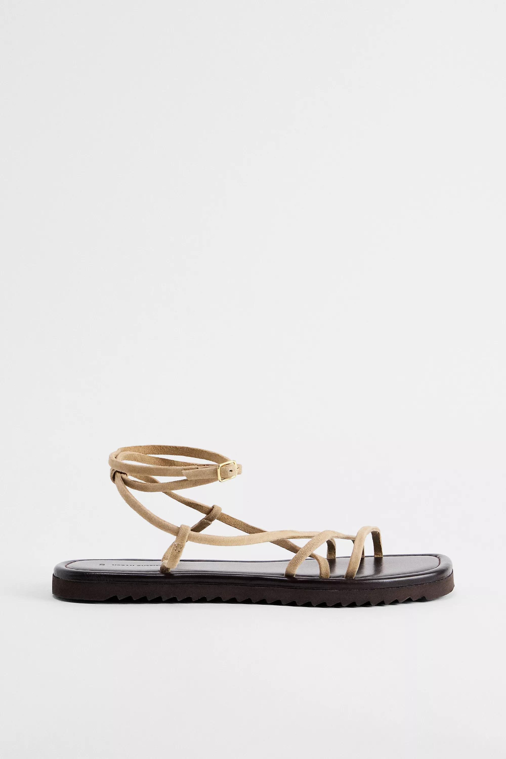 Beige Uo Multi-Strap Leather Sandals, , large image number 2