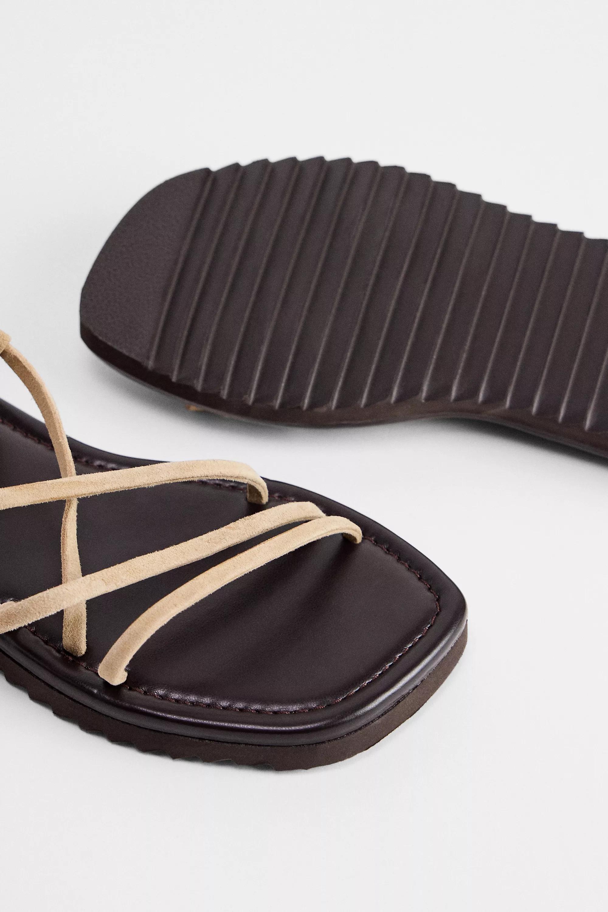 Beige Uo Multi-Strap Leather Sandals, , large image number 3