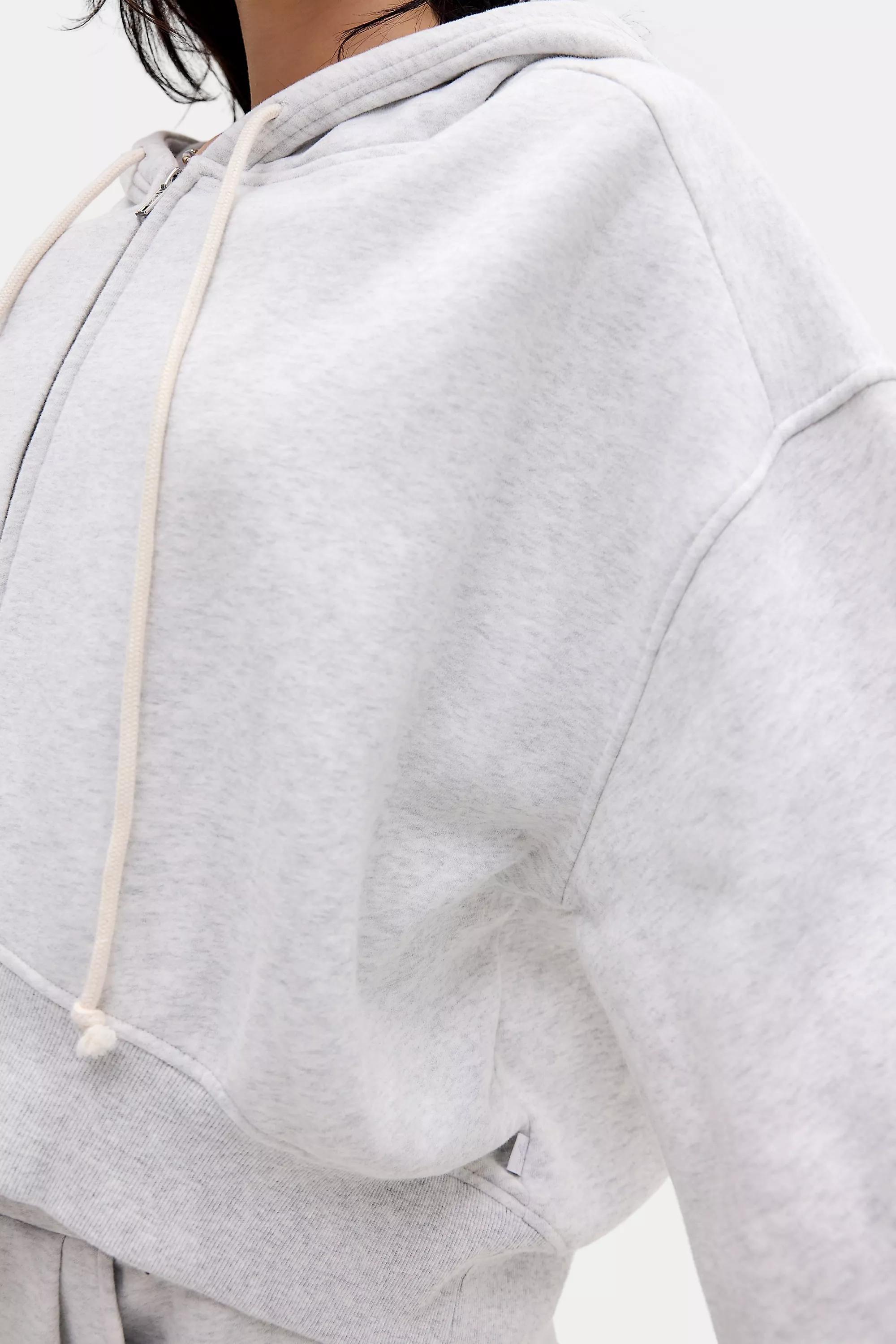 Grey Out From Under Hoxton Cropped Zip Up Hoodie, L GR, large image number 1