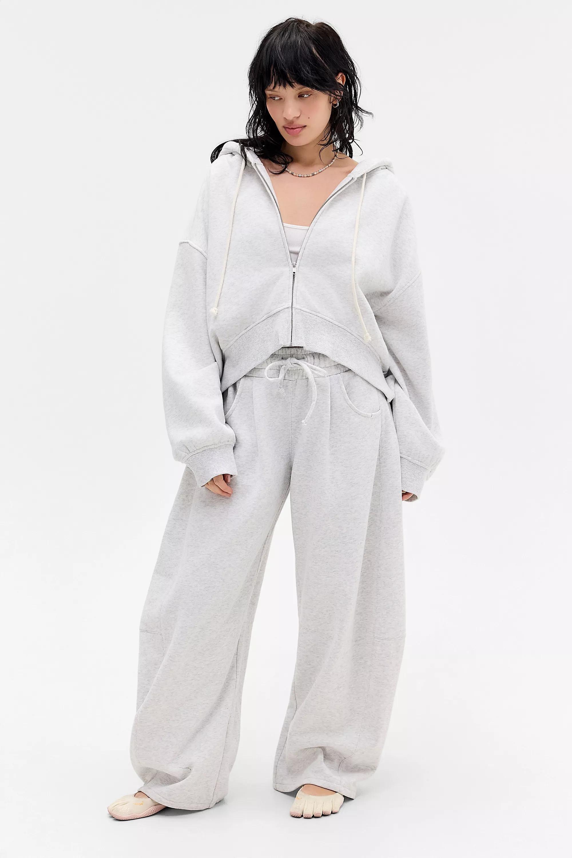 Grey Out From Under Hoxton Cropped Zip Up Hoodie, L GR, medium