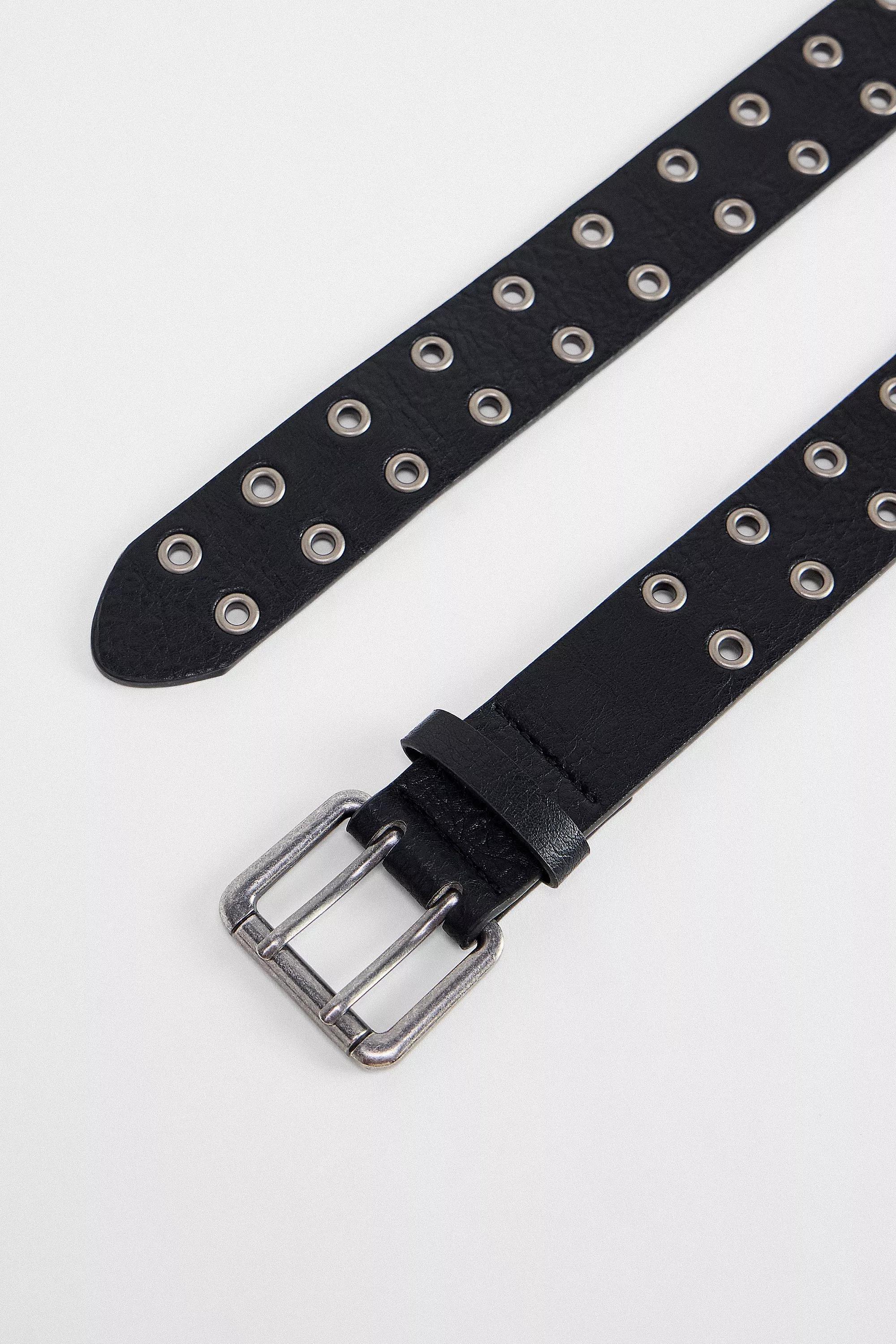 Black Uo Double Eyelet Belt, , large image number 1