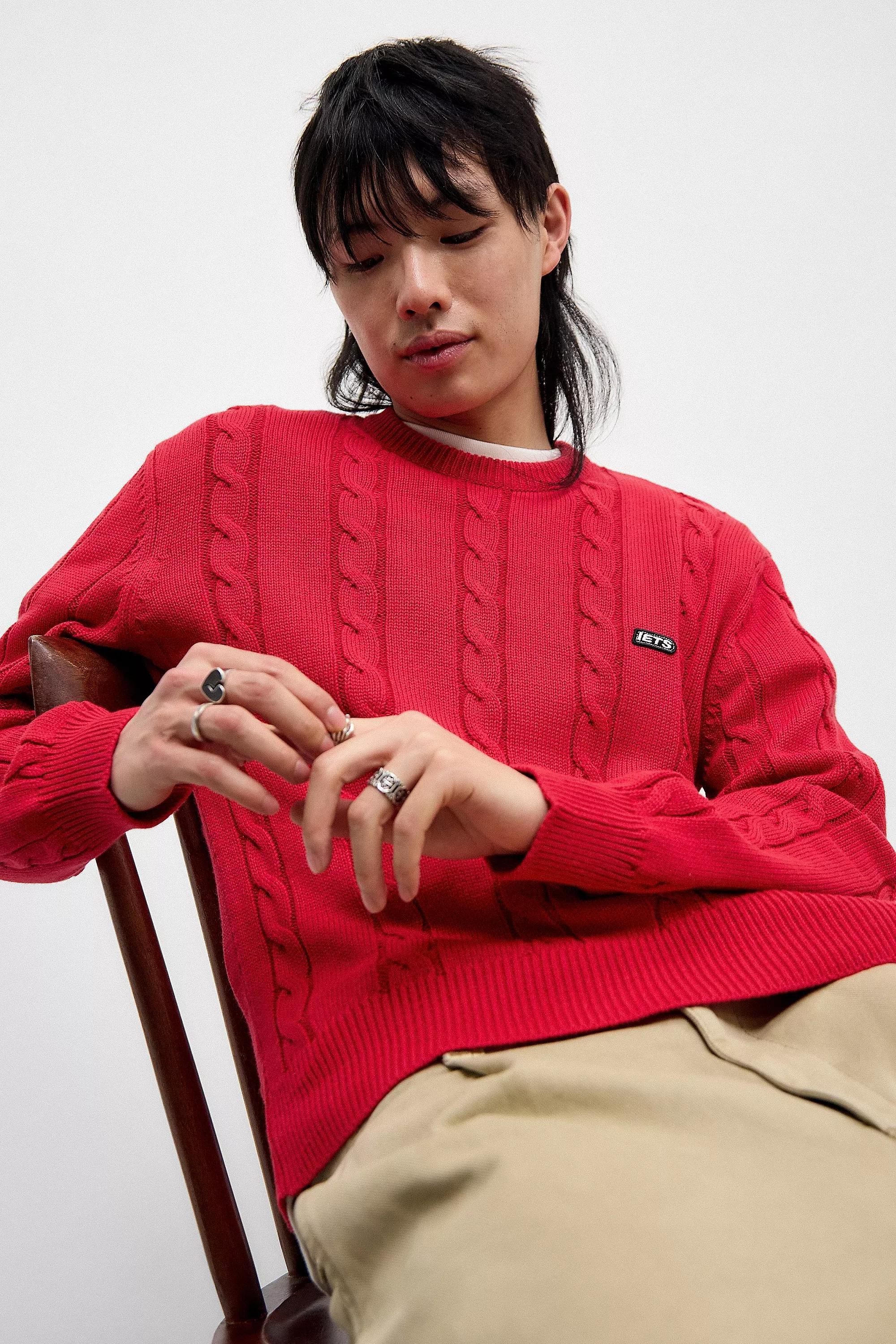 Red Iets Frans... Cable Knit Jumper, , large image number 0