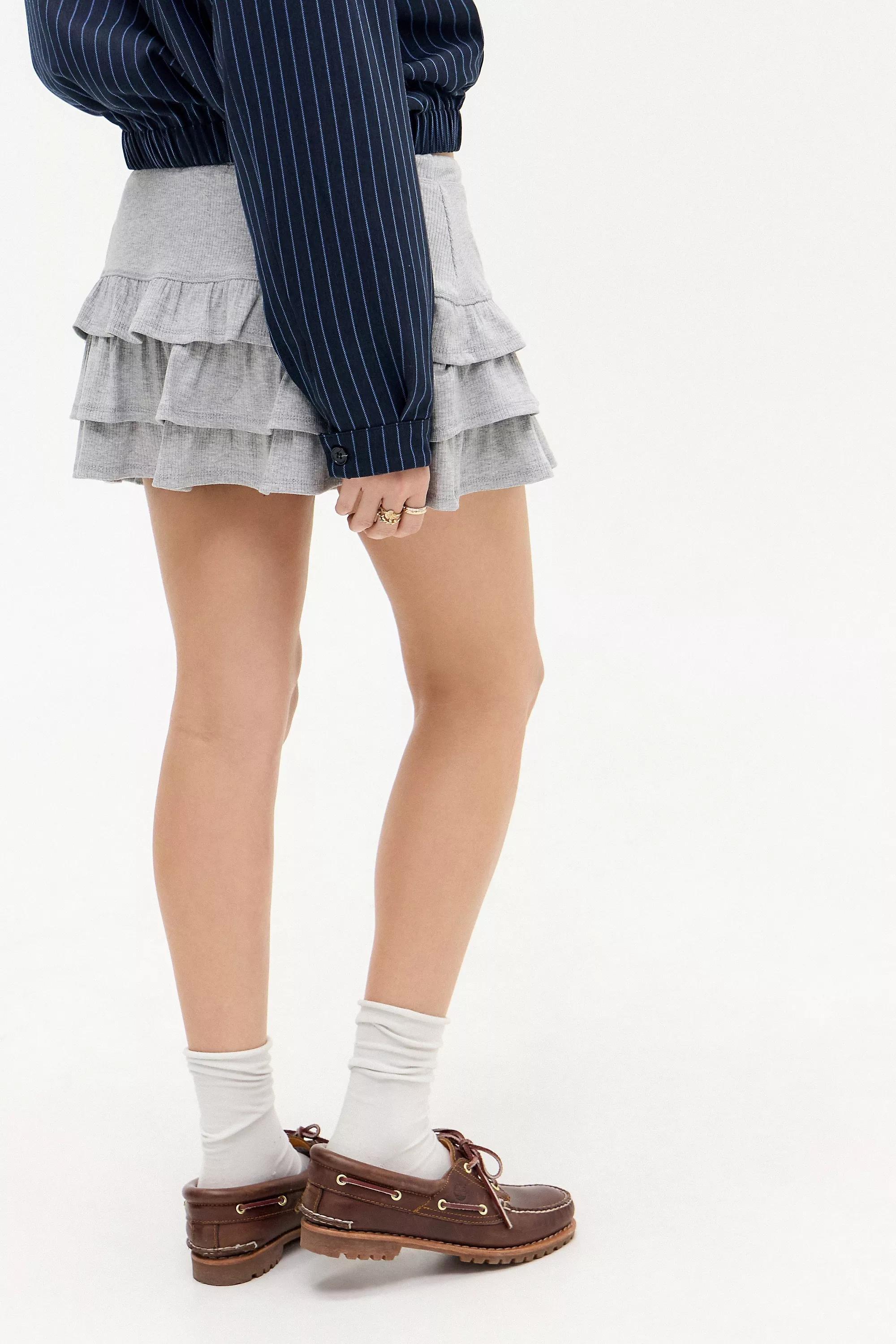 Grey Archive At Uo Rib Mini Rara Skirt, , large image number 2