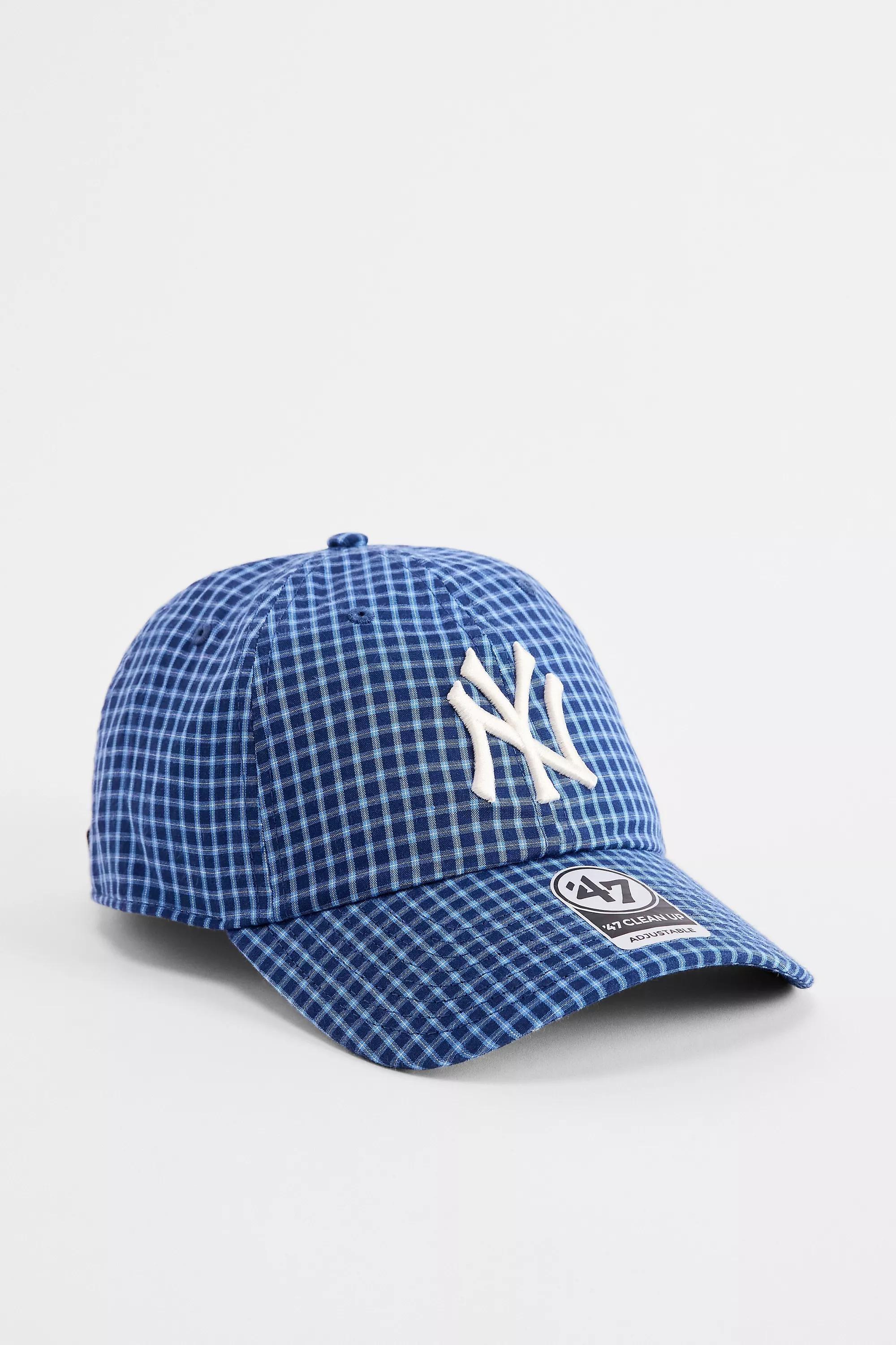 Blue 47 Brand Checked Ny Yankees Baseball Cap, BLUE, large image number 0