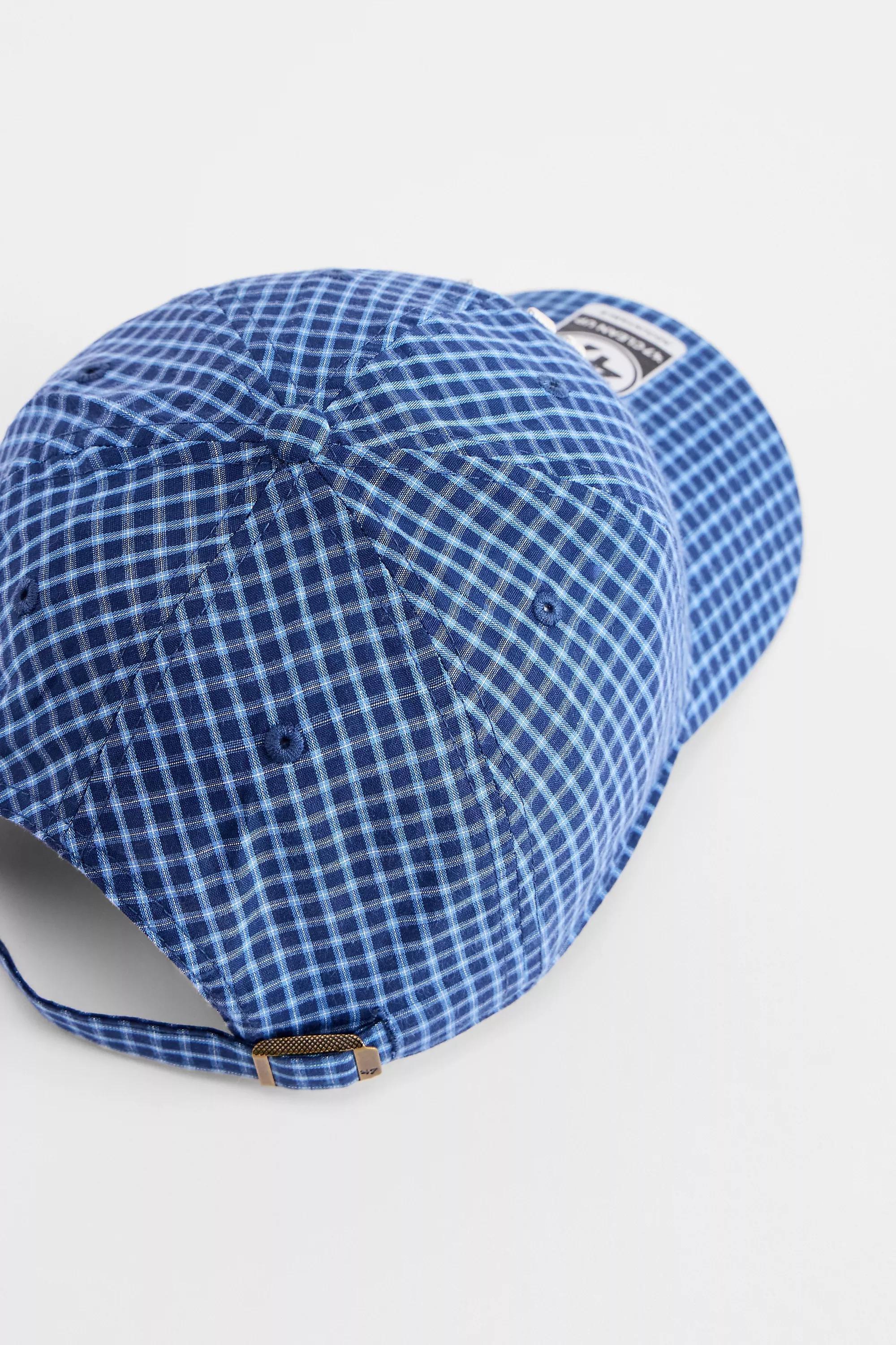 Blue 47 Brand Checked Ny Yankees Baseball Cap, BLUE, large image number 2